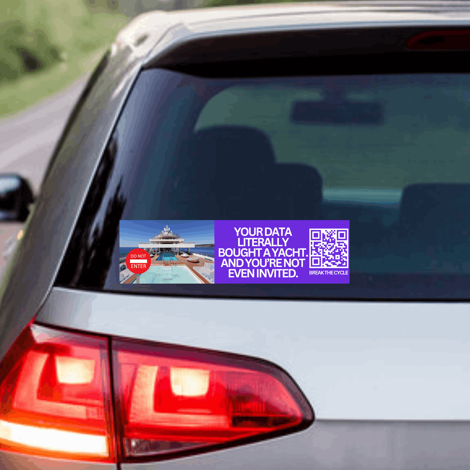 âYour Data Literally Bought a Yacht. And Youâre Not Even Invited.â - Skylight Social Bumper Sticker