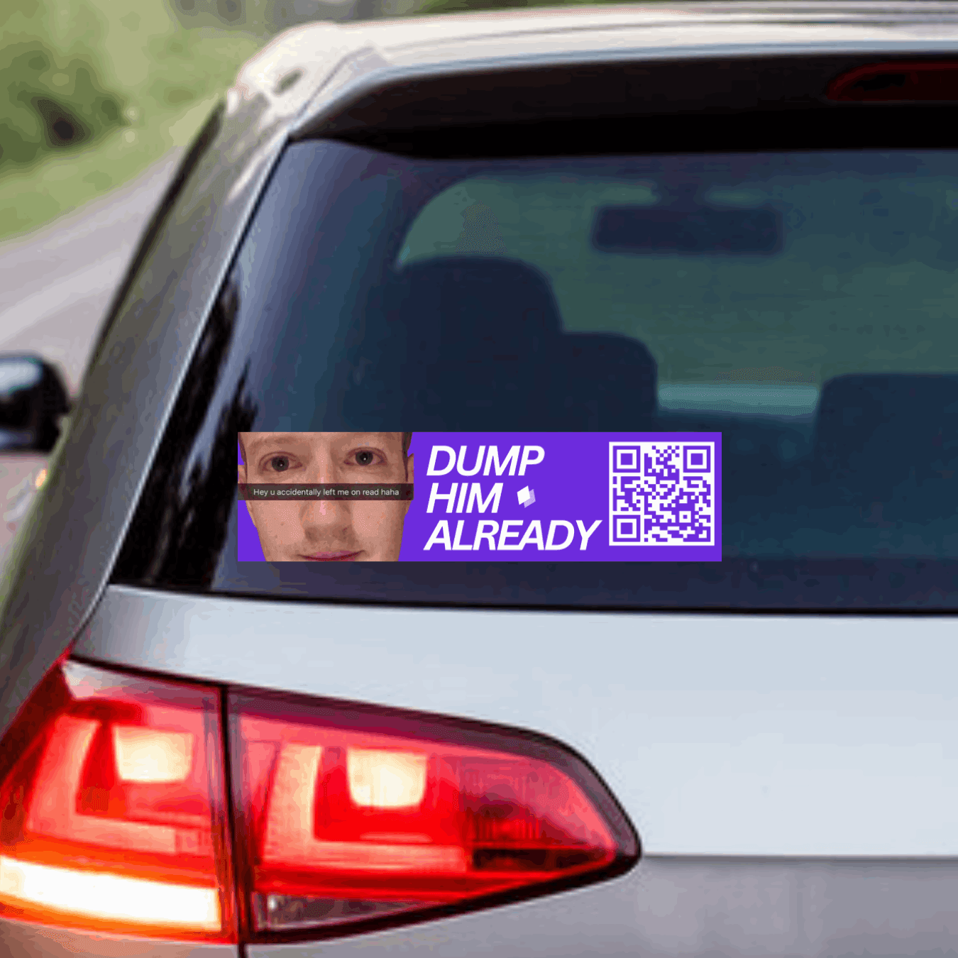 “Dump Him Already” Zuckerberg Skylight Social Bumper Sticker