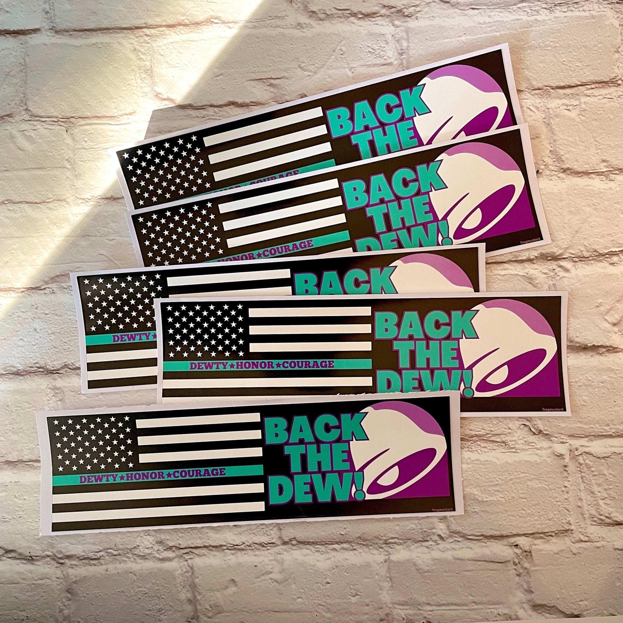 Back the Dew (Baja Blast) - Frog Mustard Stickers