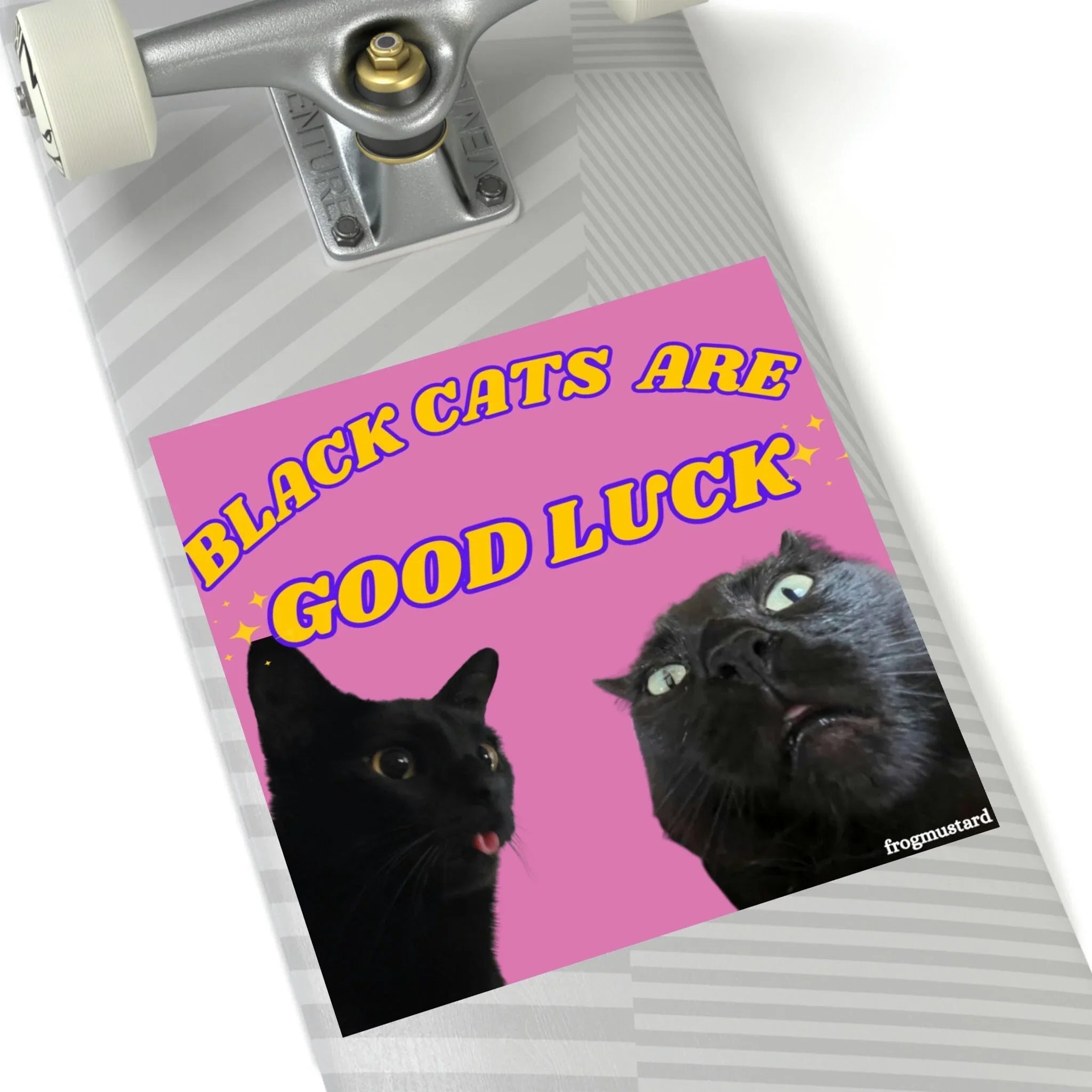 Black Cats are Good Luck Square Sticker - Frog Mustard Stickers