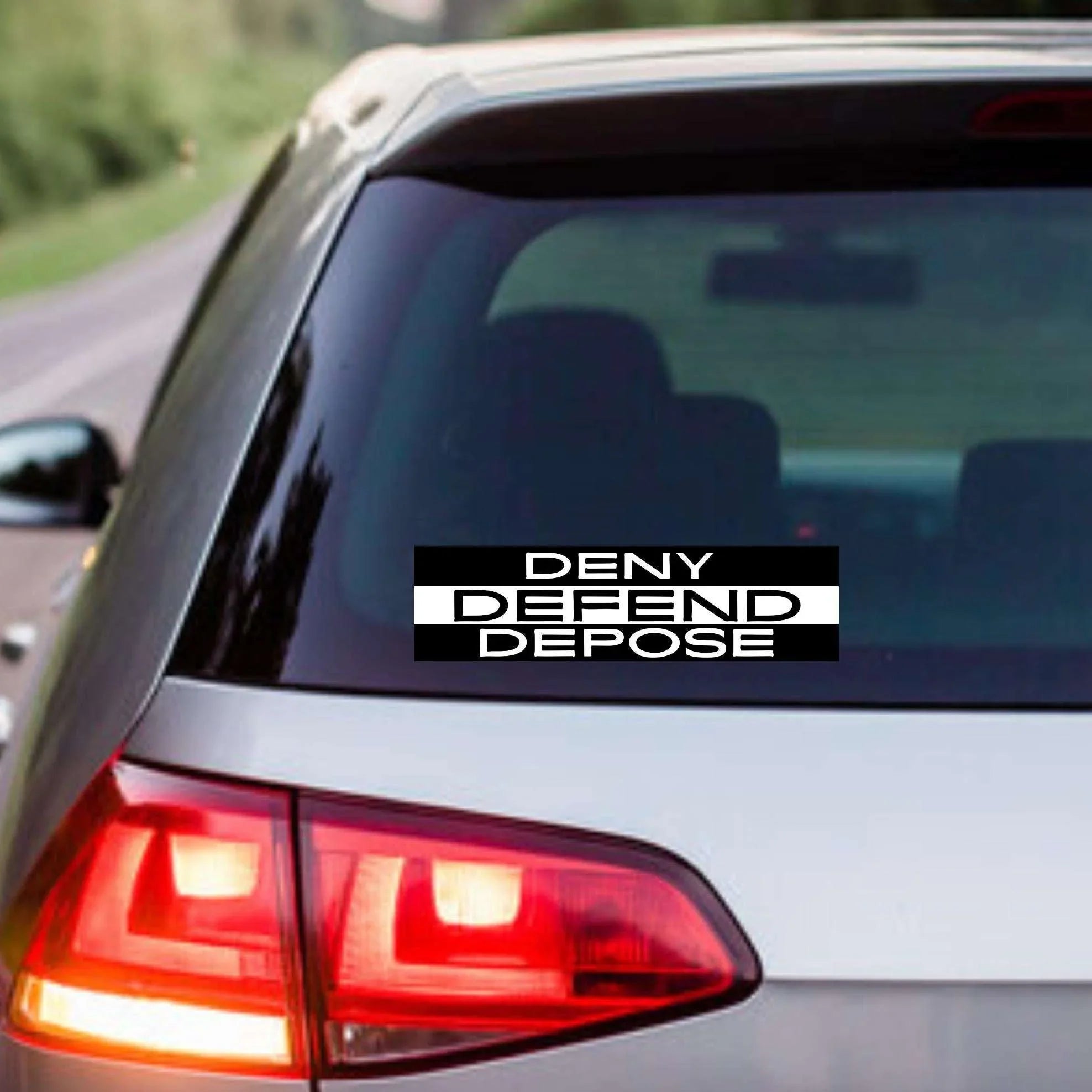 Deny Defend Depose (Black & White) - Frog Mustard Stickers