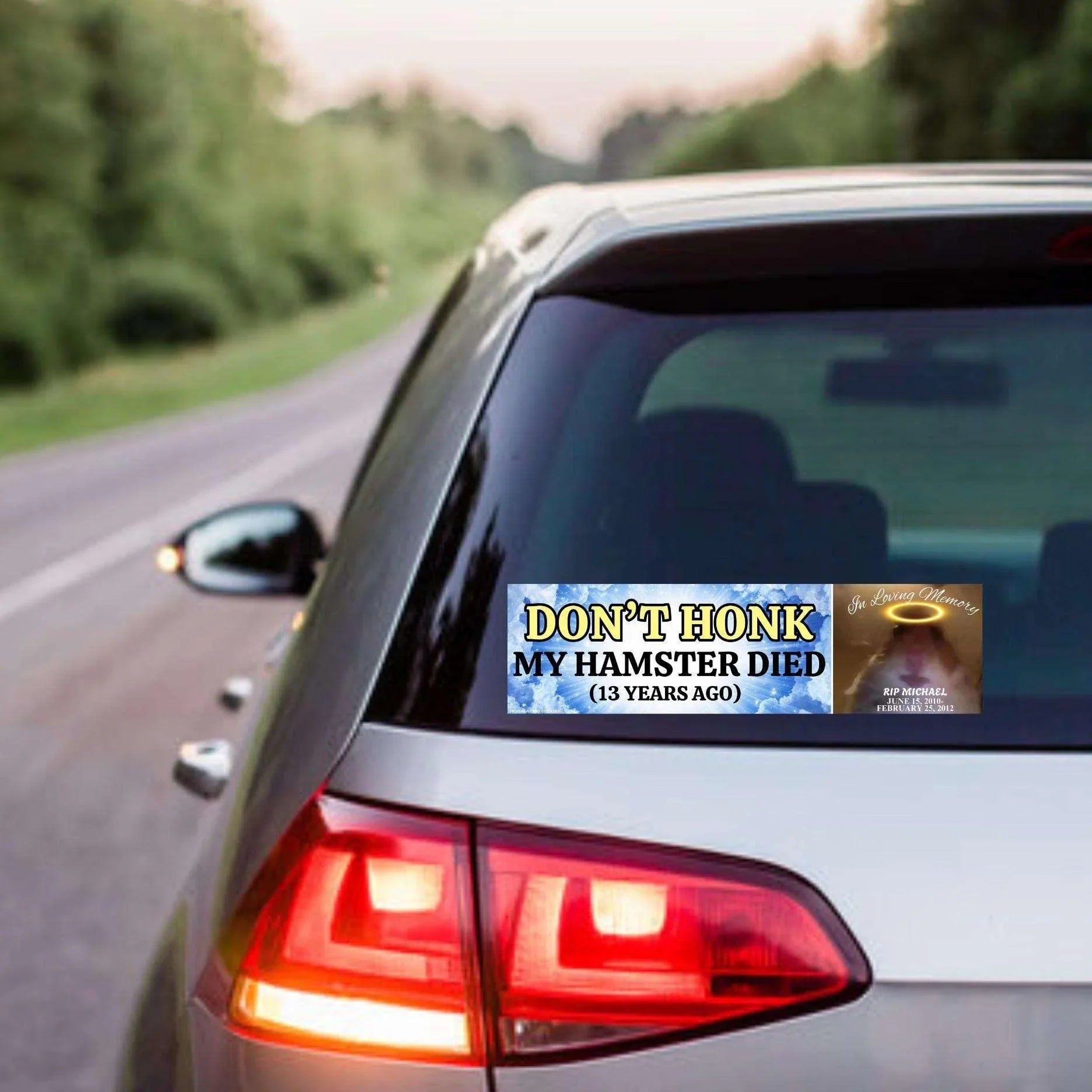 Don't Honk! My Hamster Died (13 years ago) - Frog Mustard Stickers