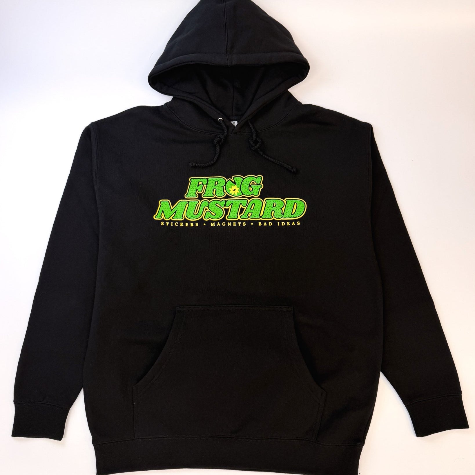Frog Mustard Logo Hoodie | Heavyweight Screen Printed Hoodie - Frog Mustard Stickers