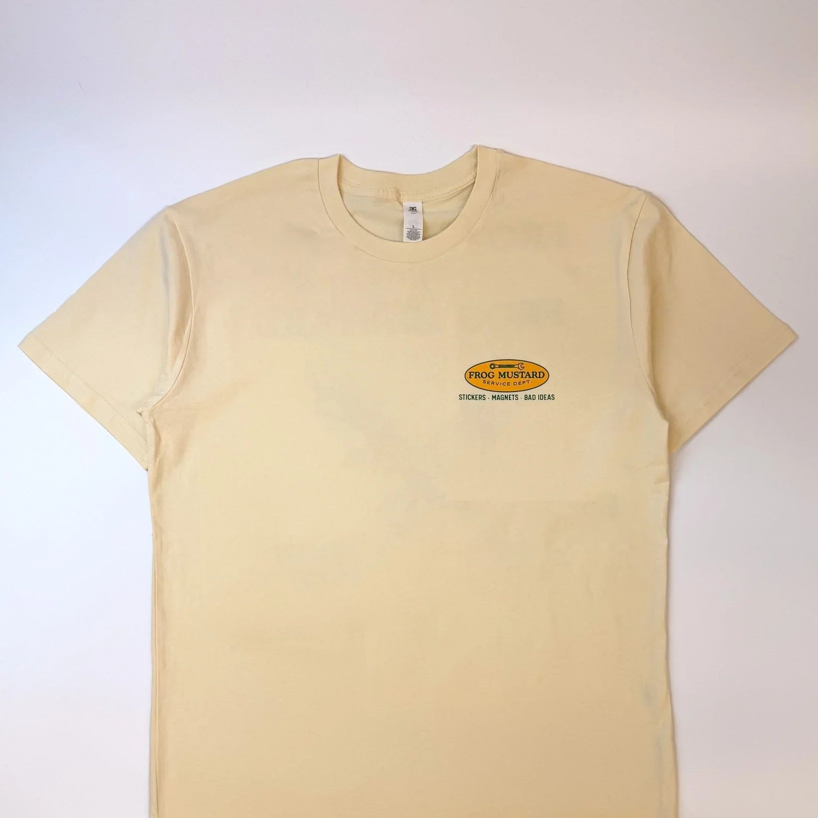Frog Mustard Service Dept. Heavyweight Tee - Frog Mustard Stickers