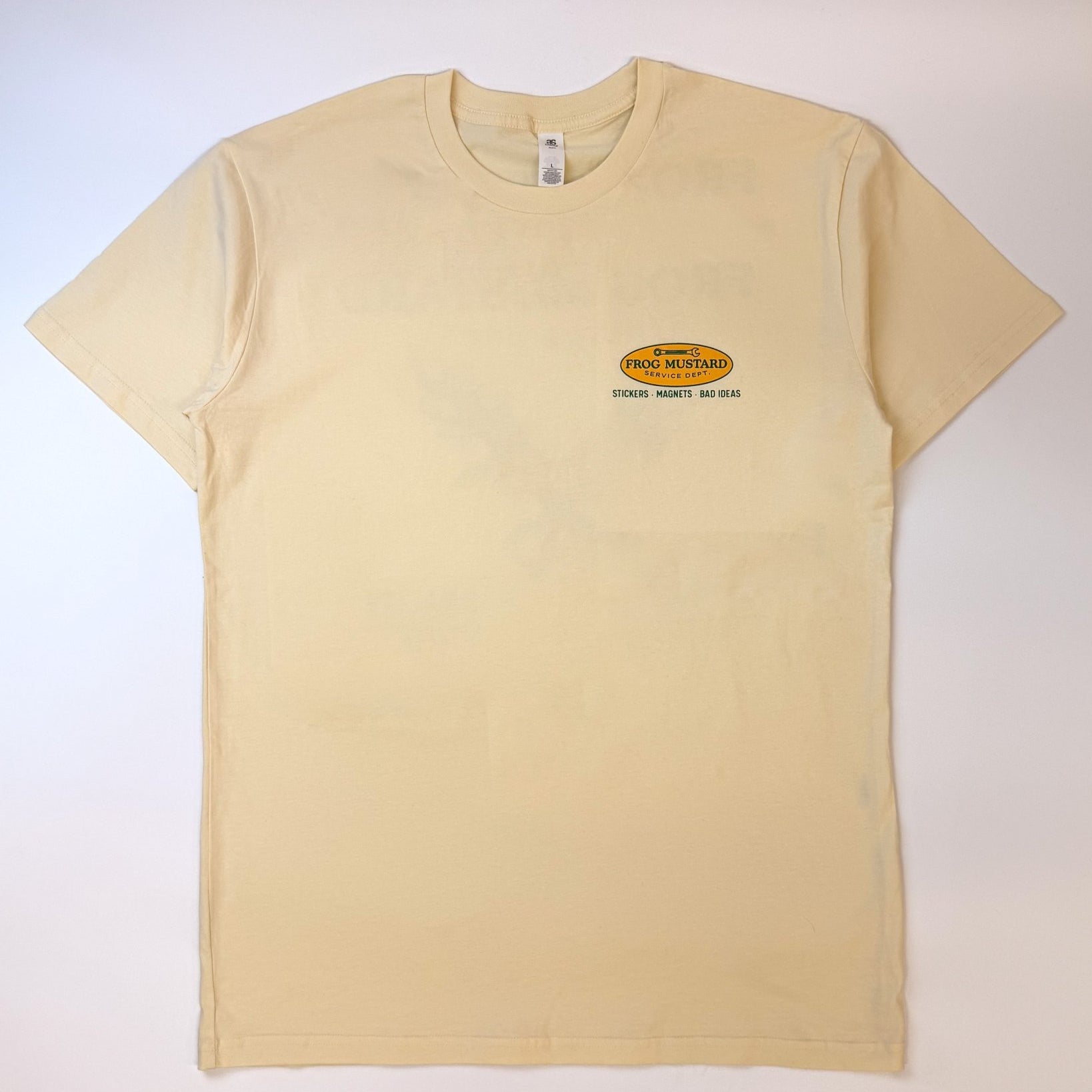 Frog Mustard Service Dept. Heavyweight Tee - Frog Mustard Stickers