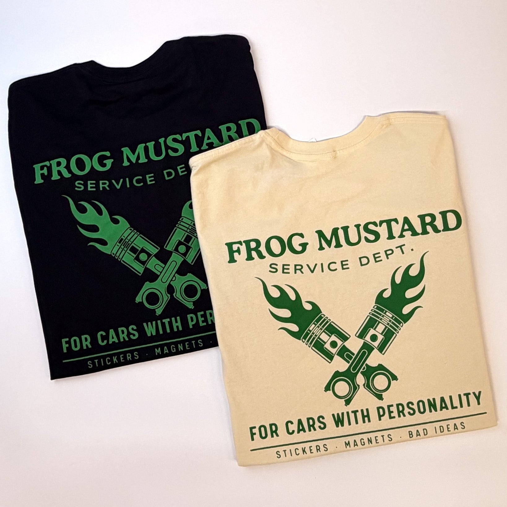 Frog Mustard Service Dept. Heavyweight Tee - Frog Mustard Stickers