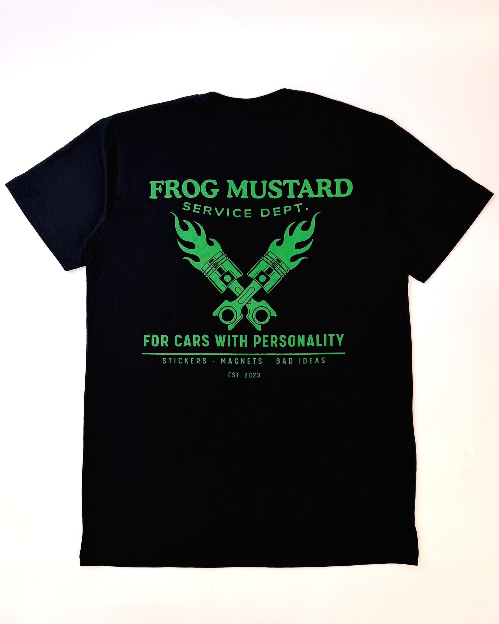 Frog Mustard Service Dept. Heavyweight Tee - Frog Mustard Stickers