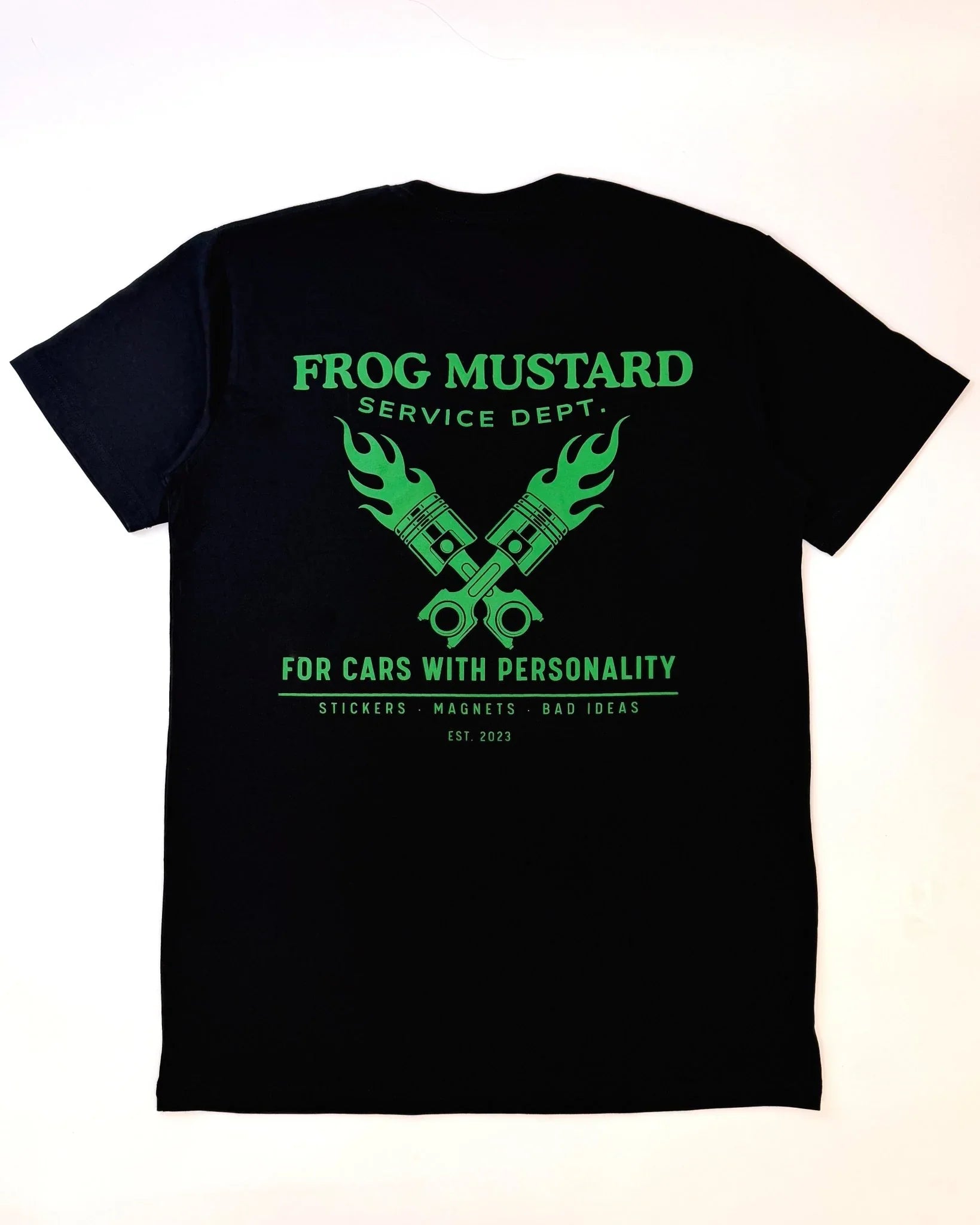 Frog Mustard Service Dept. Heavyweight Tee - Frog Mustard Stickers