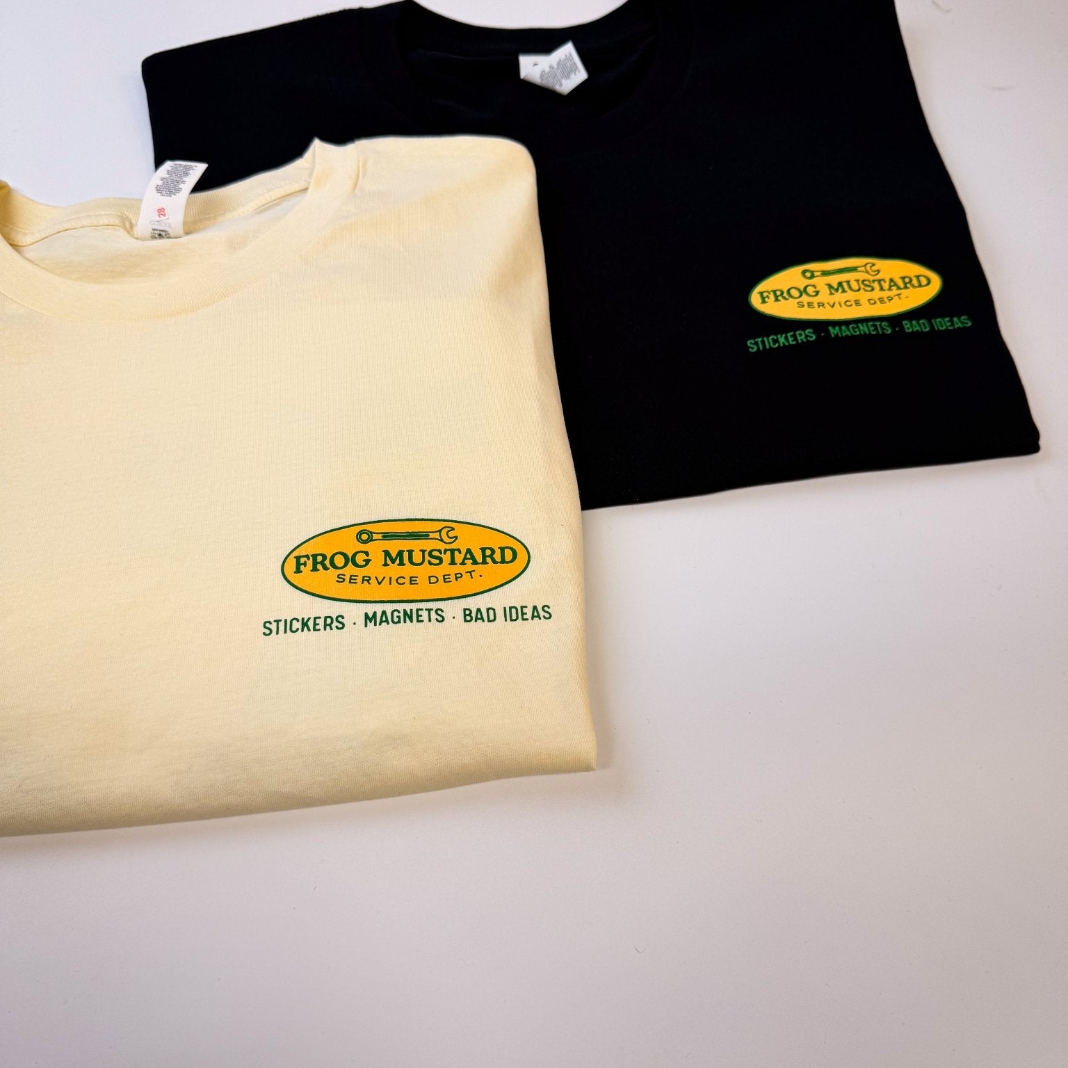 Frog Mustard Service Dept. Heavyweight Tee - Frog Mustard Stickers