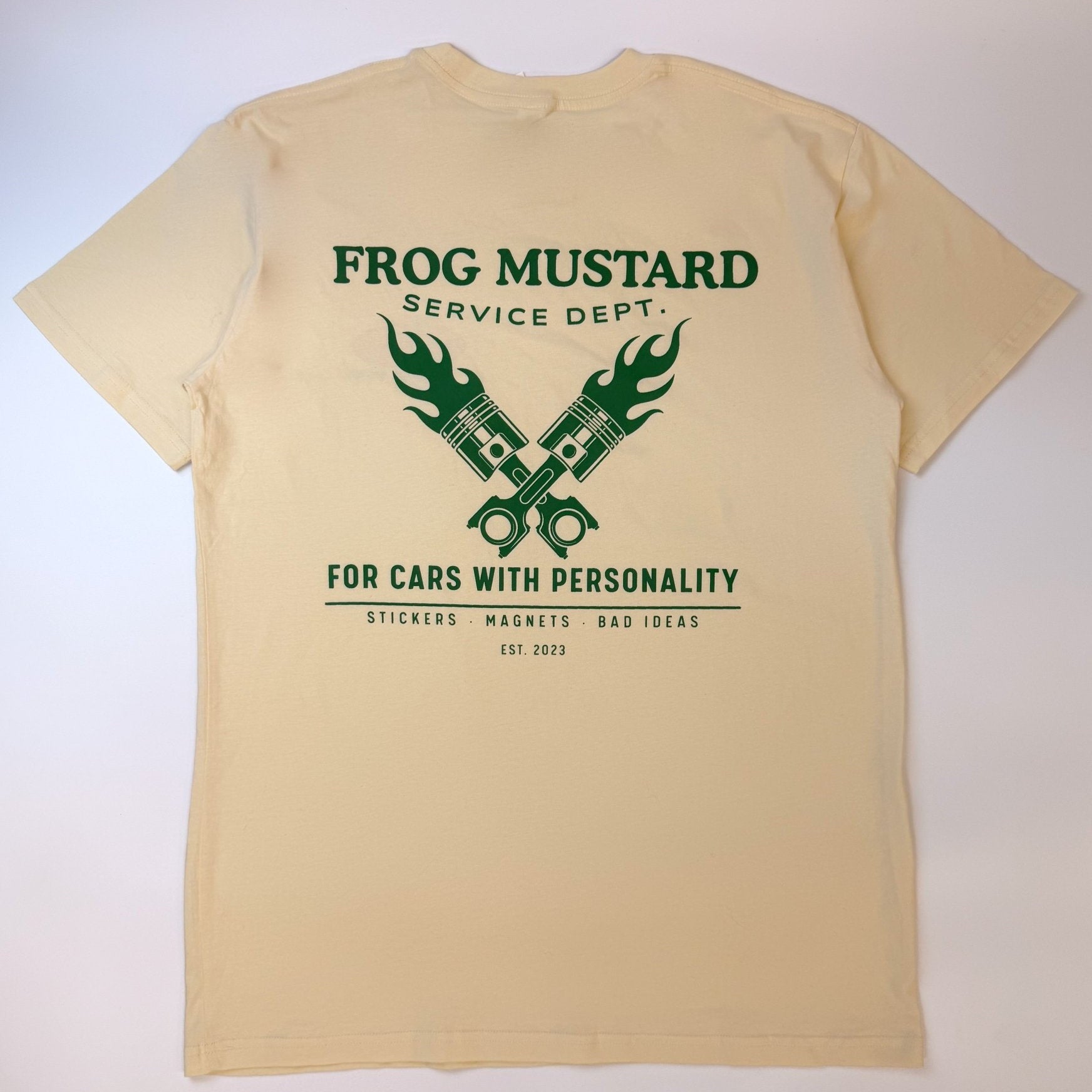 Frog Mustard Service Dept. Heavyweight Tee - Frog Mustard Stickers