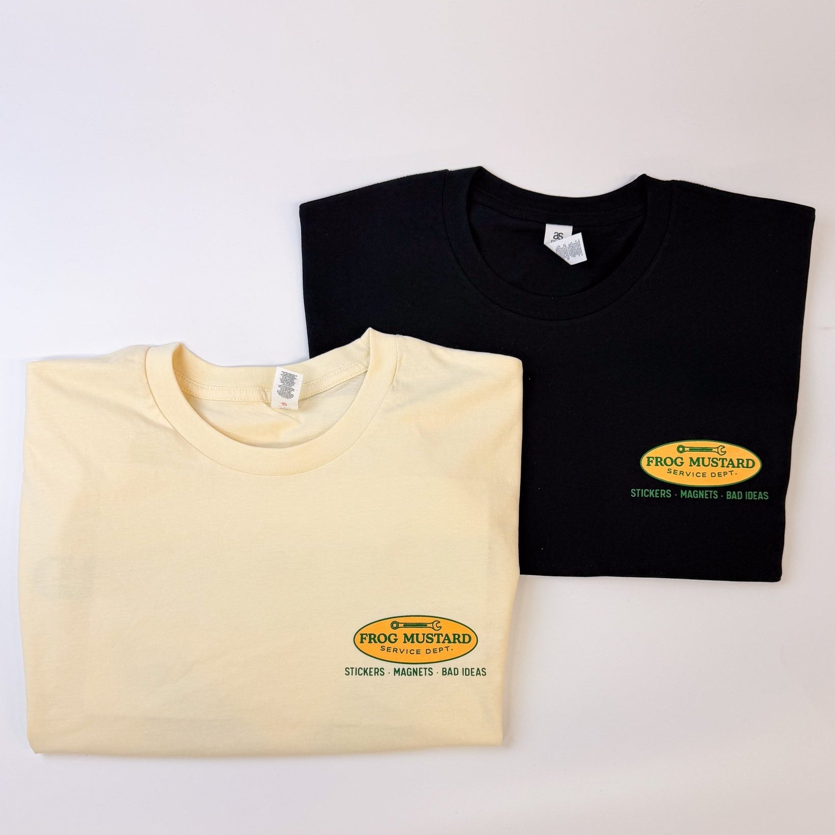 Frog Mustard Service Dept. Heavyweight Tee - Frog Mustard Stickers