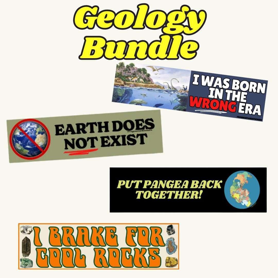 Geology/Paleontology/Rock Lover Bundle - 4 Pack Bundle - Frog Mustard Stickers