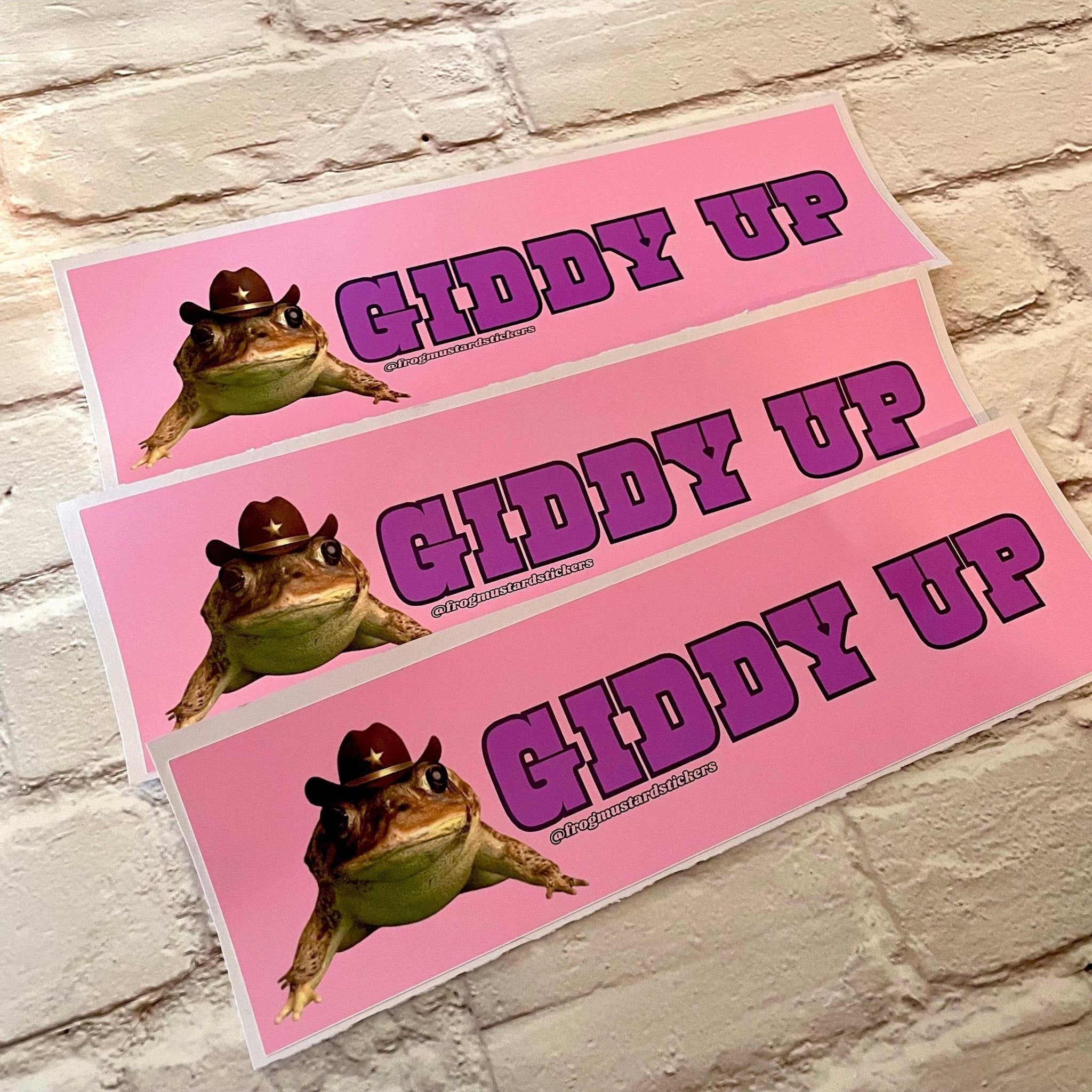 Giddy Up Cowboy Frog - Frog Mustard Stickers