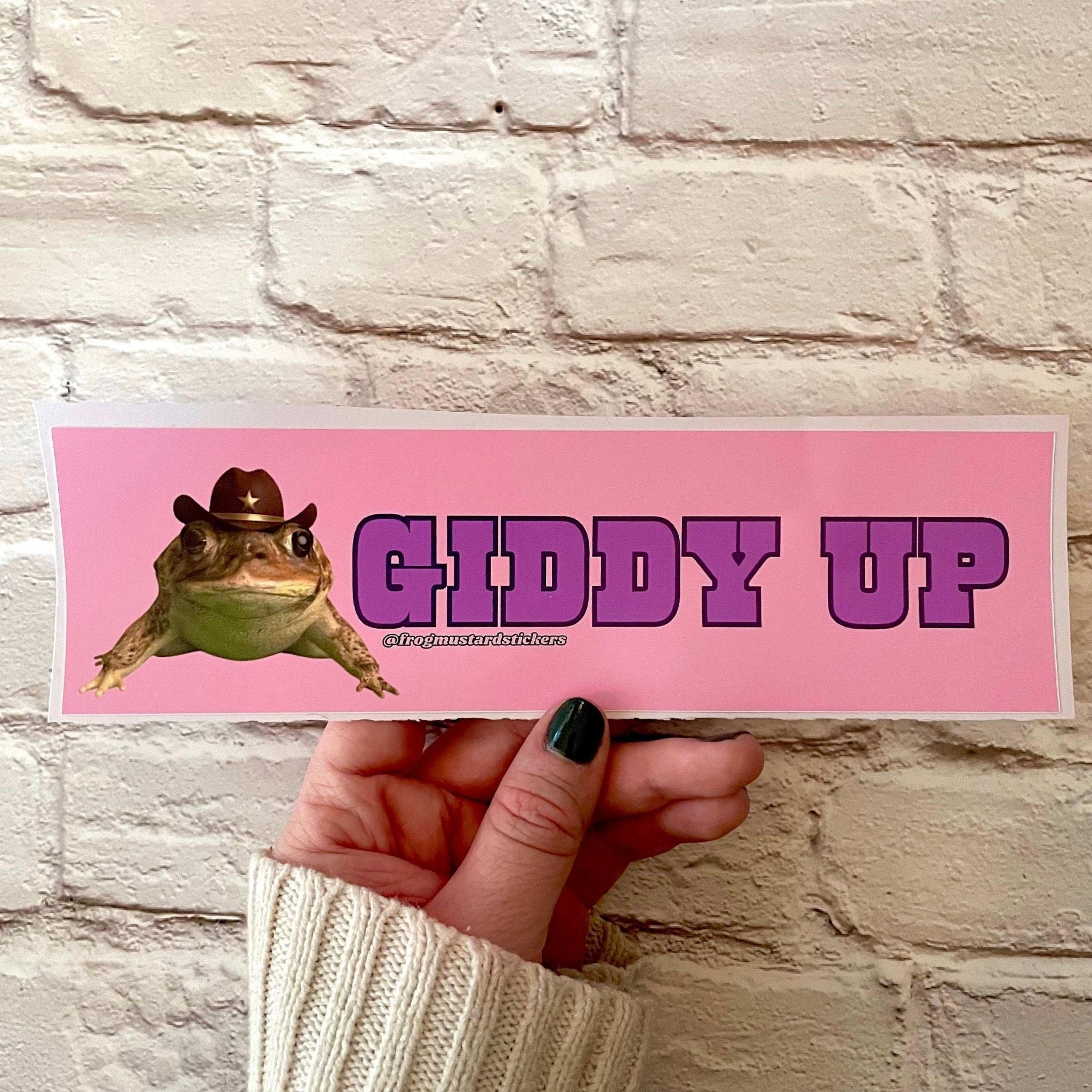 Giddy Up Cowboy Frog - Frog Mustard Stickers