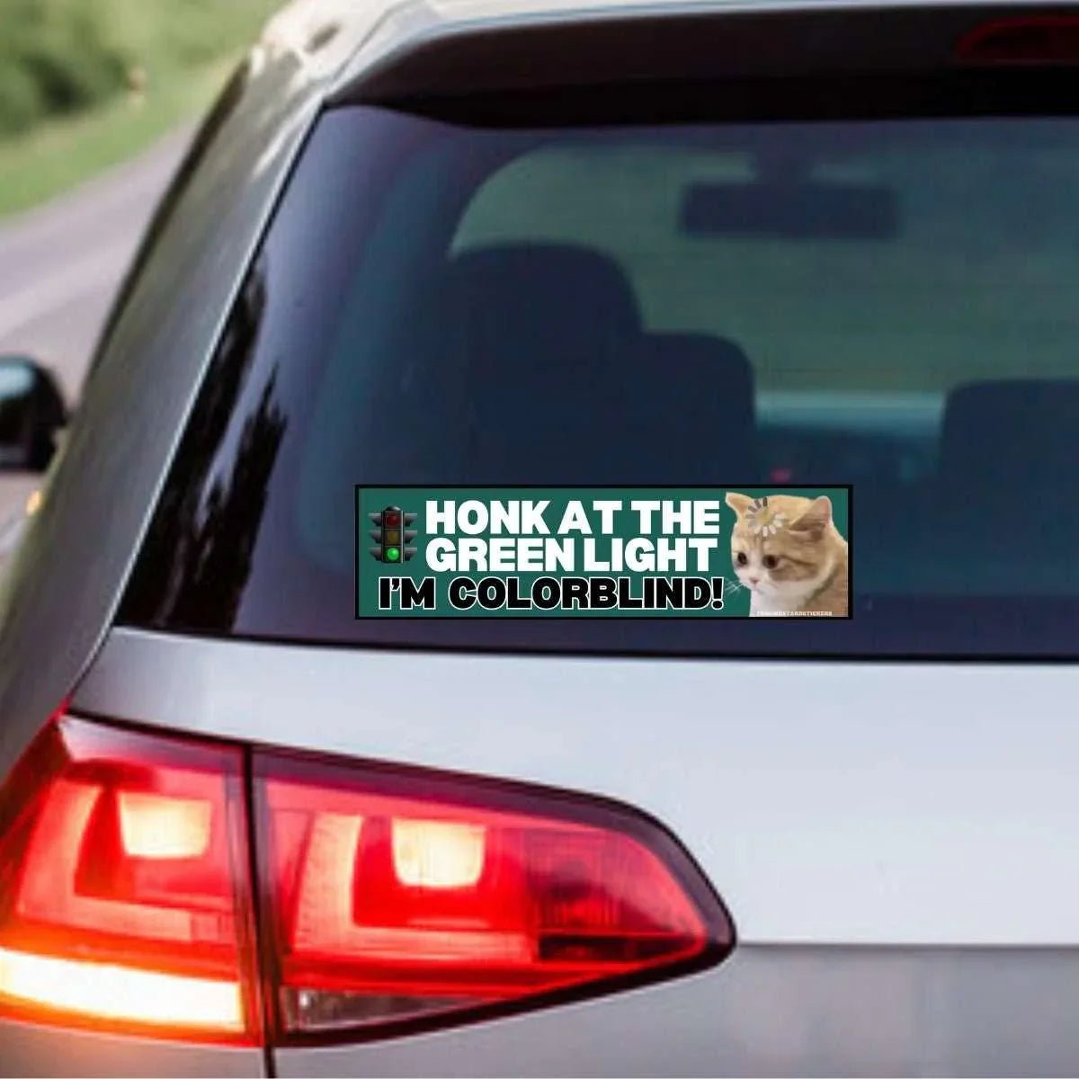 Honk at the Green Light! I'm Colorblind! - Frog Mustard Stickers