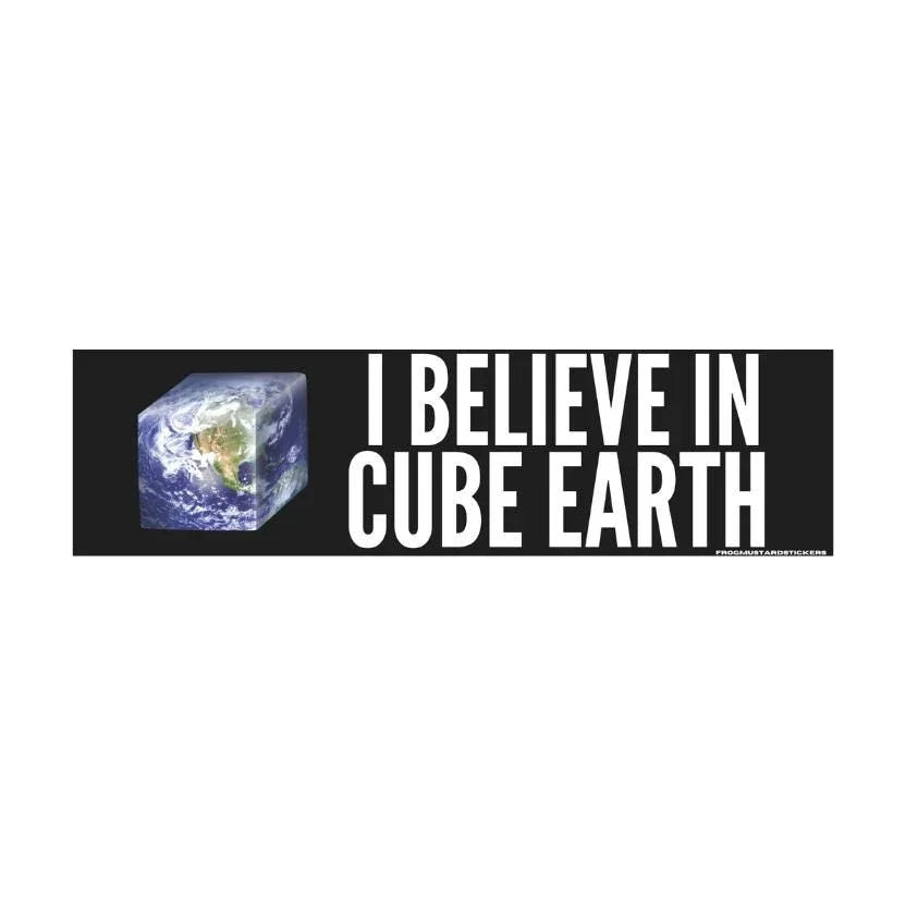I Believe in CUBE Earth - Frog Mustard Stickers