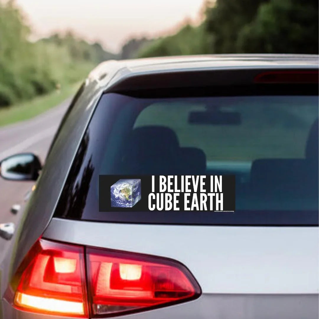 I Believe in CUBE Earth - Frog Mustard Stickers