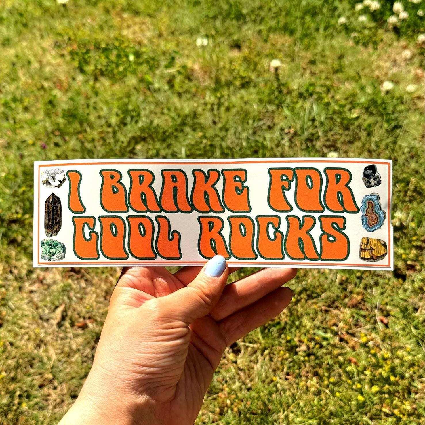 I Brake for Cool Rocks Decal - Frog Mustard Stickers