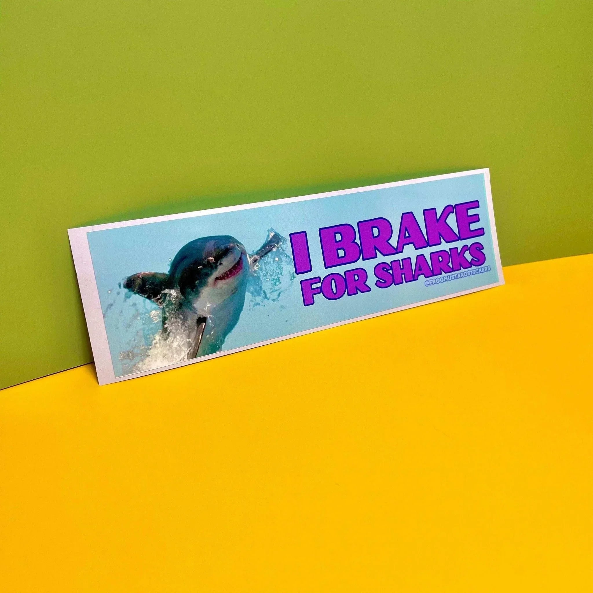 I Brake for Sharks - Frog Mustard Stickers