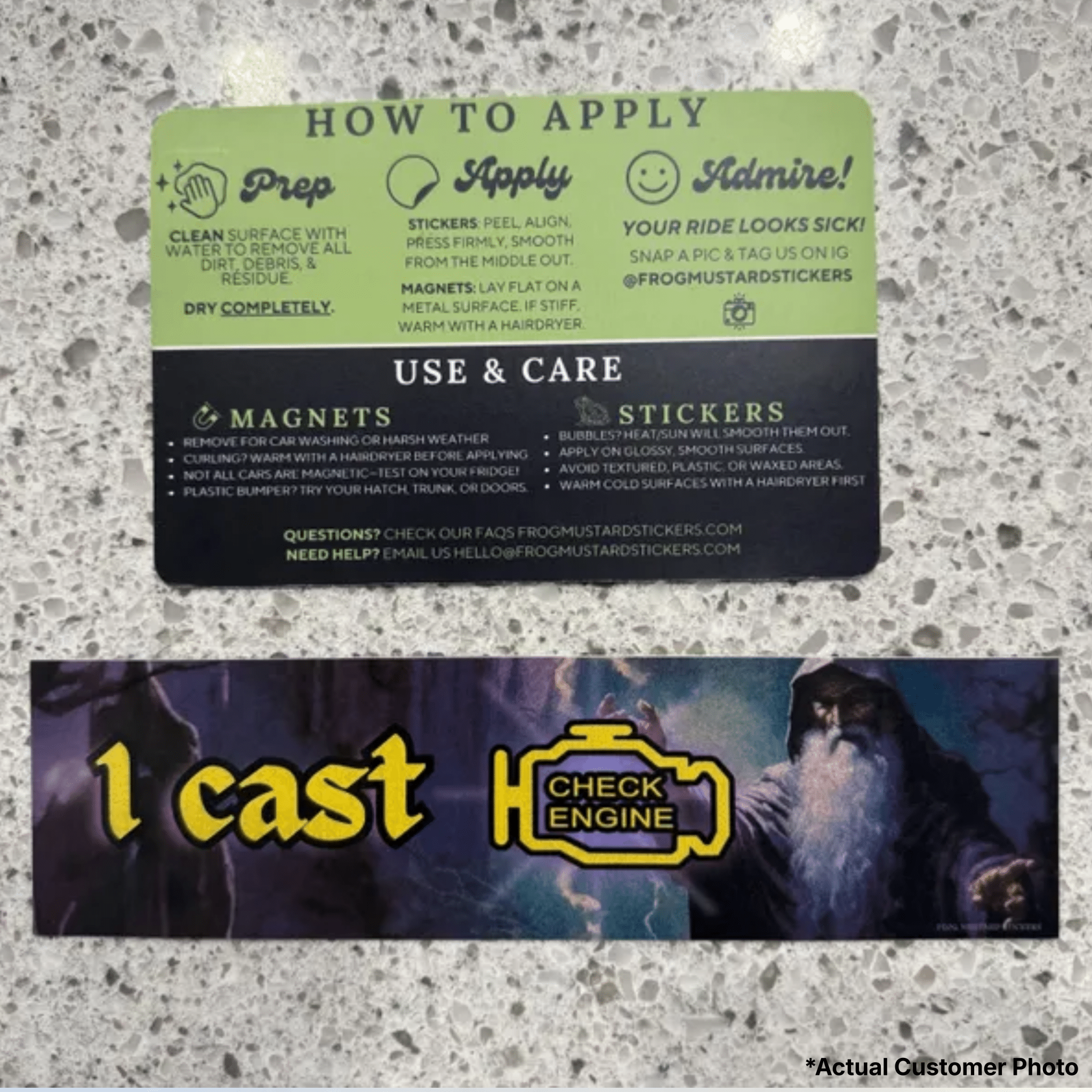 I Cast Check Engine Light (Wizard) - Frog Mustard Stickers