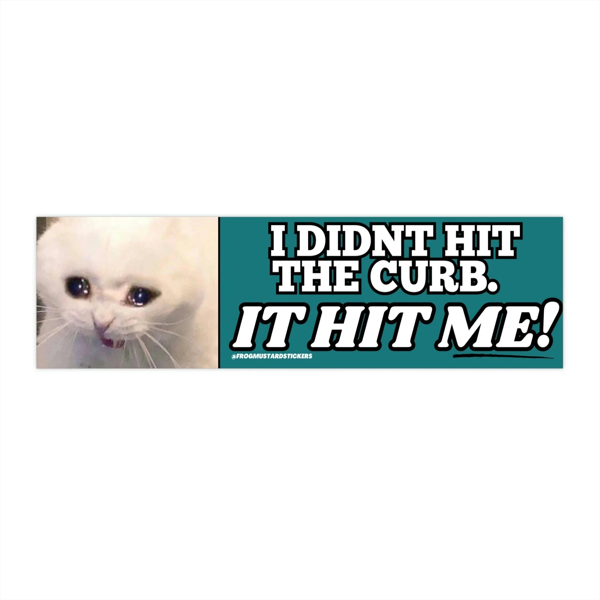 I Didn't Hit the Curb - it hit ME! Cat Decal - Frog Mustard Stickers