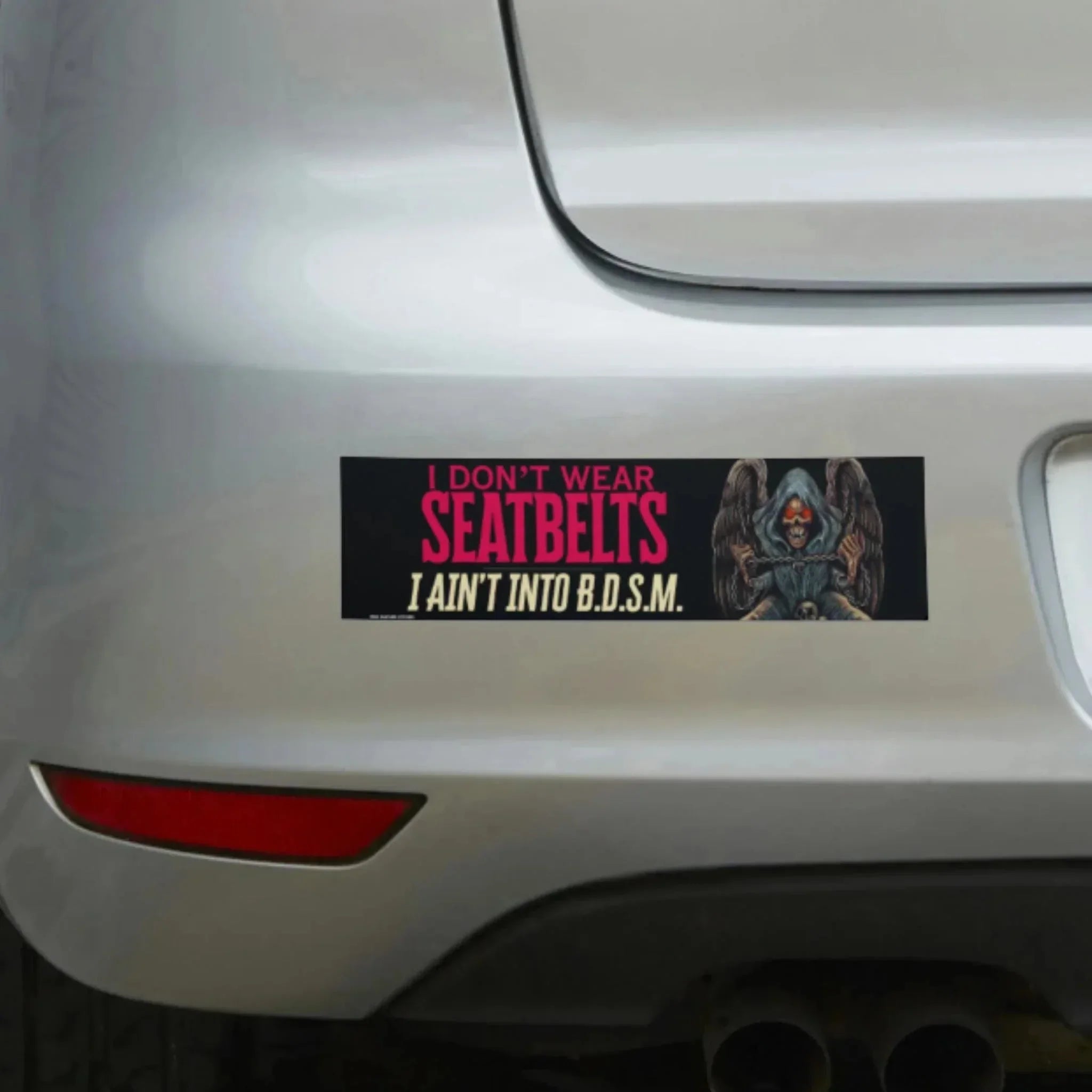 I Don't Wear Seatbelts - I Ain't into B.D.S.M. - Frog Mustard Stickers