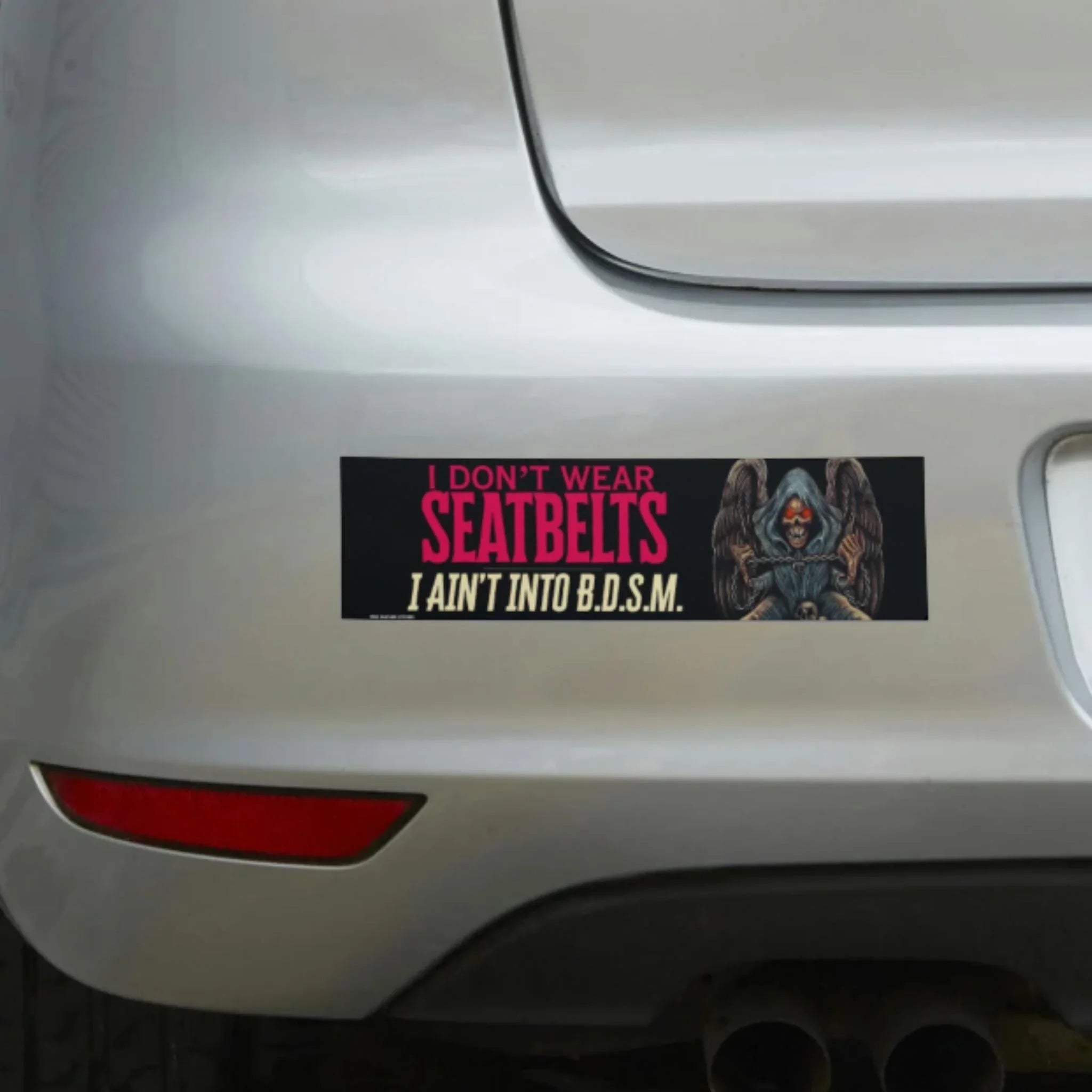 I Don't Wear Seatbelts - I Ain't into B.D.S.M. - Frog Mustard Stickers