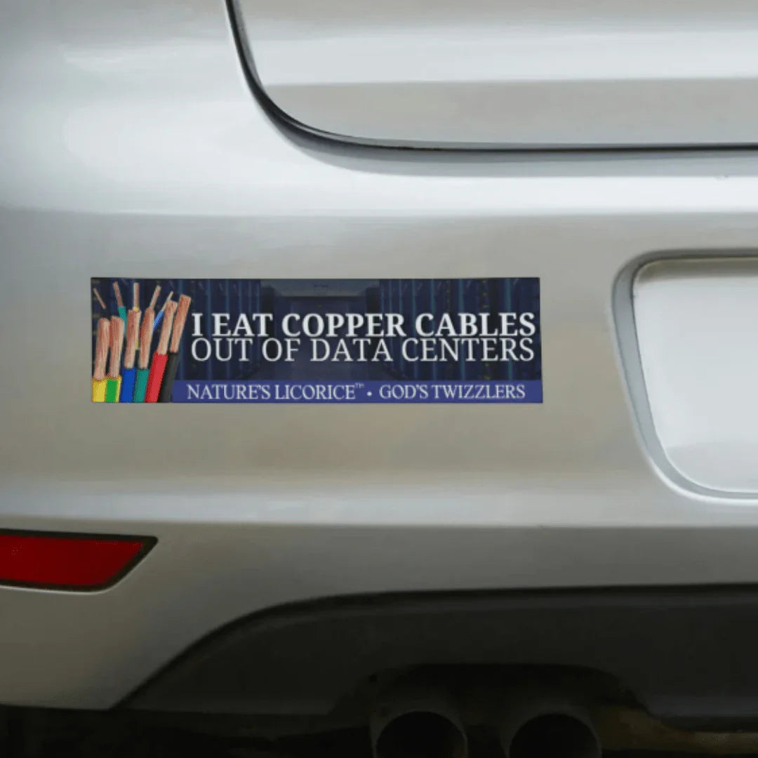 I Eat Copper Cables (Nature's Licorice TM) | 3 Design Options - Frog Mustard Stickers