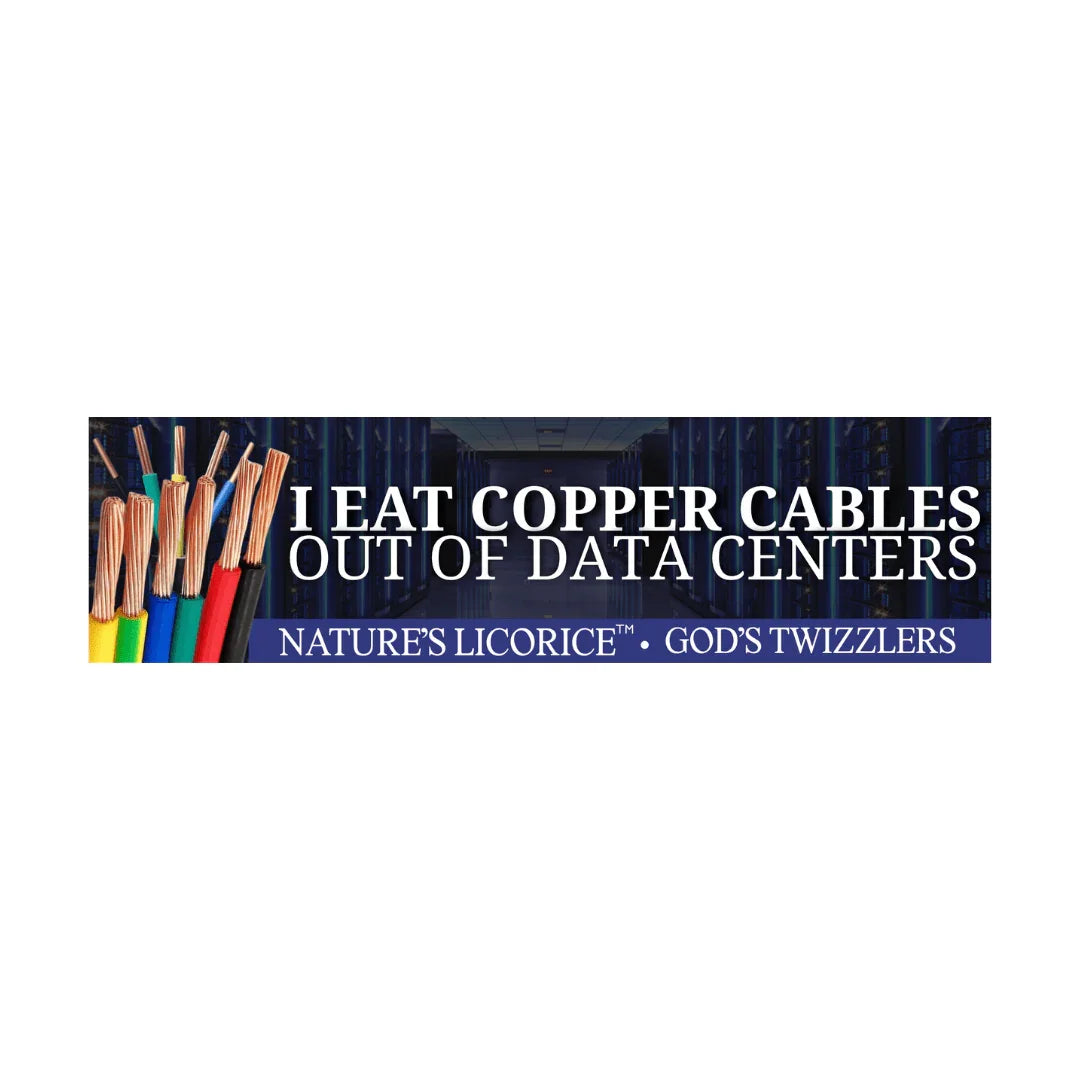 I Eat Copper Cables (Nature's Licorice TM) | 3 Design Options - Frog Mustard Stickers