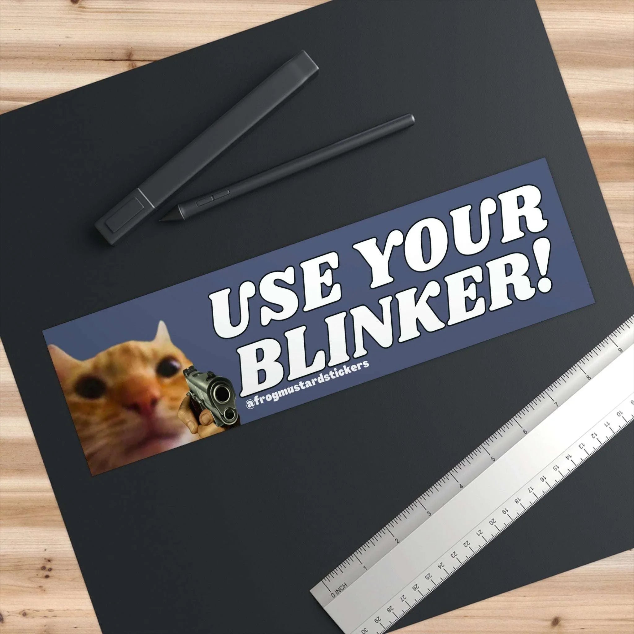 Use your blinker! Gun Cat - frogmustard stickers