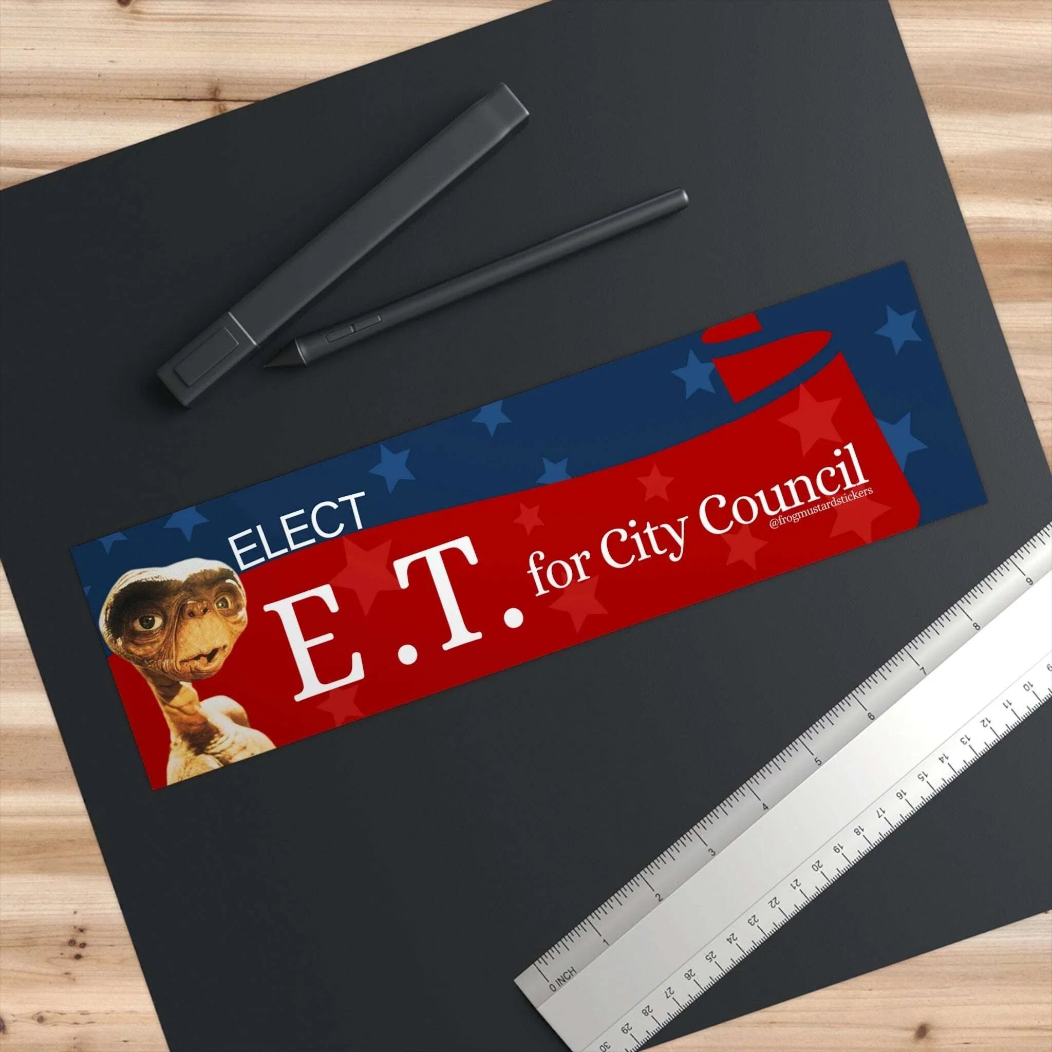 E.T. for City Council Presidential Campaign - frogmustard stickers