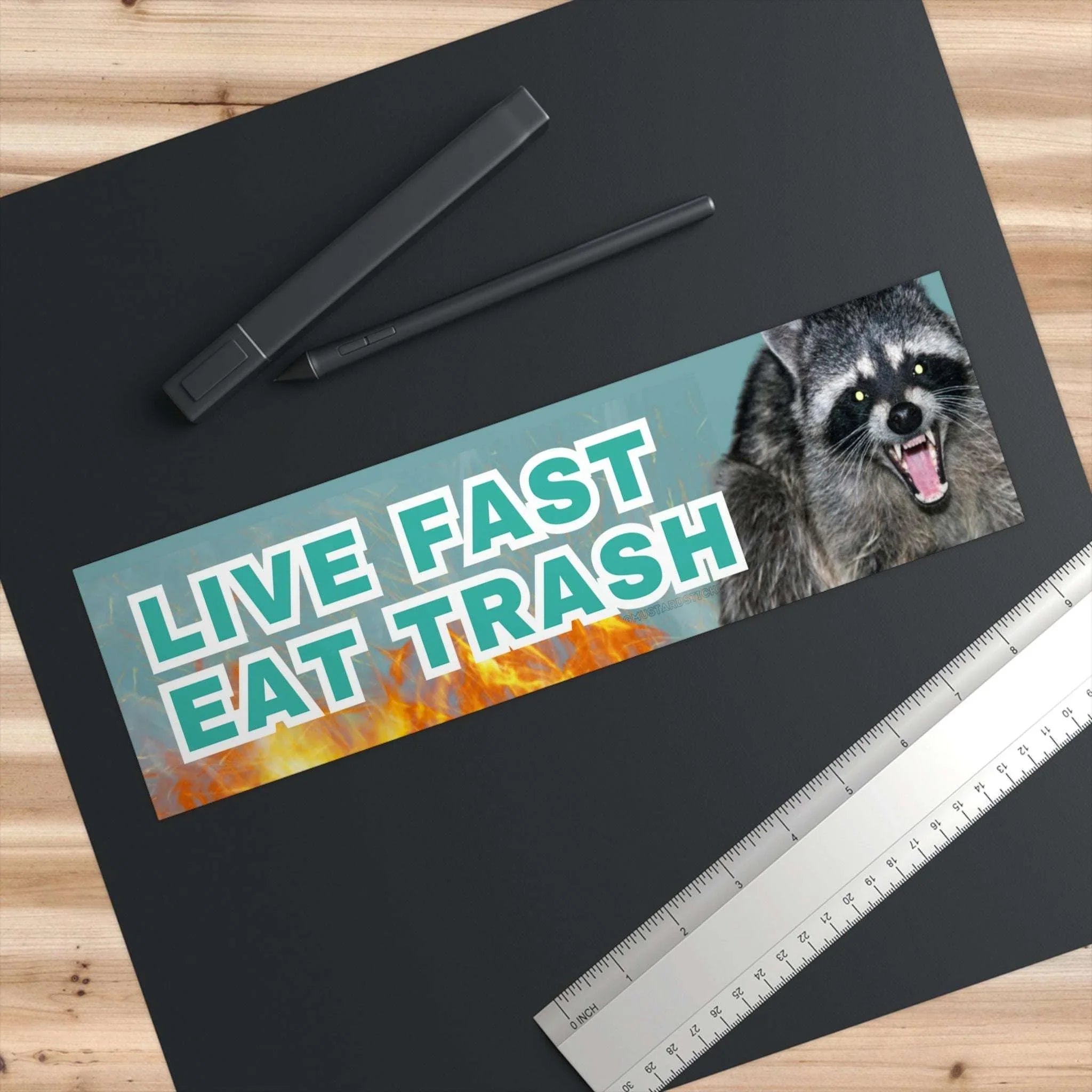 Live Fast, Eat Trash Racoon - frogmustard stickers
