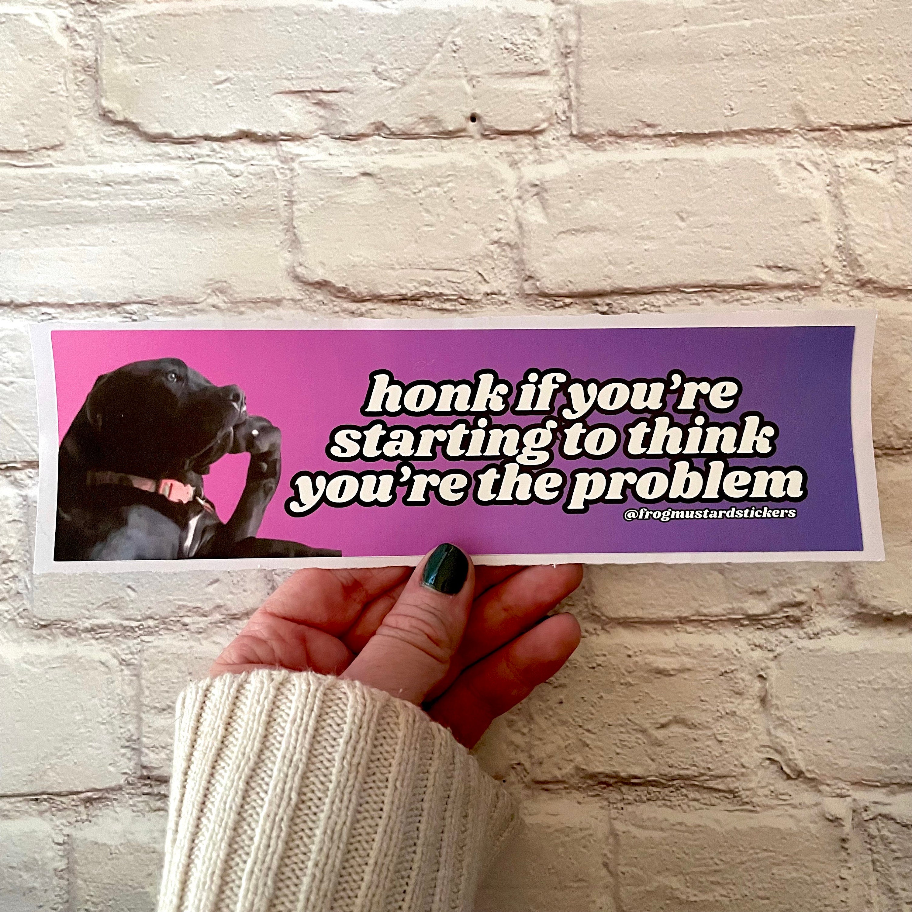 Honk if you're starting to think you are the problem - frogmustard stickers
