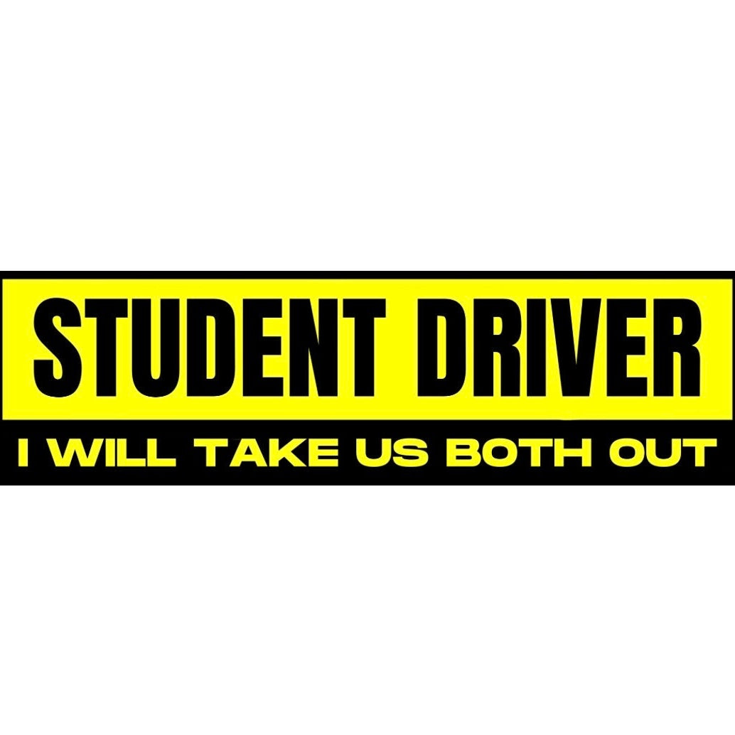 Student Driver I Will Take Us Both Out - frogmustard stickers