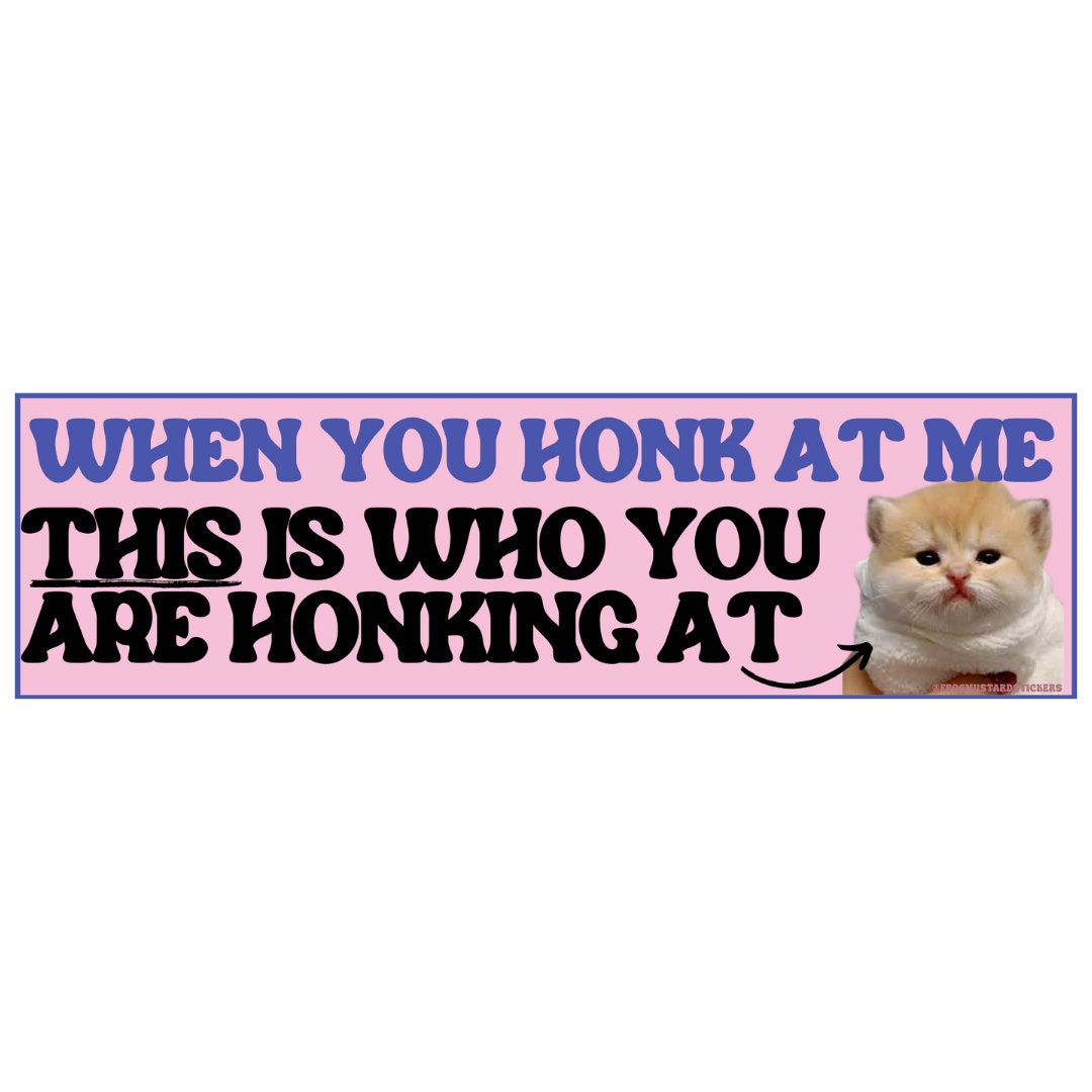 When you honk at me THIS is who you are honking at cat - frogmustard stickers
