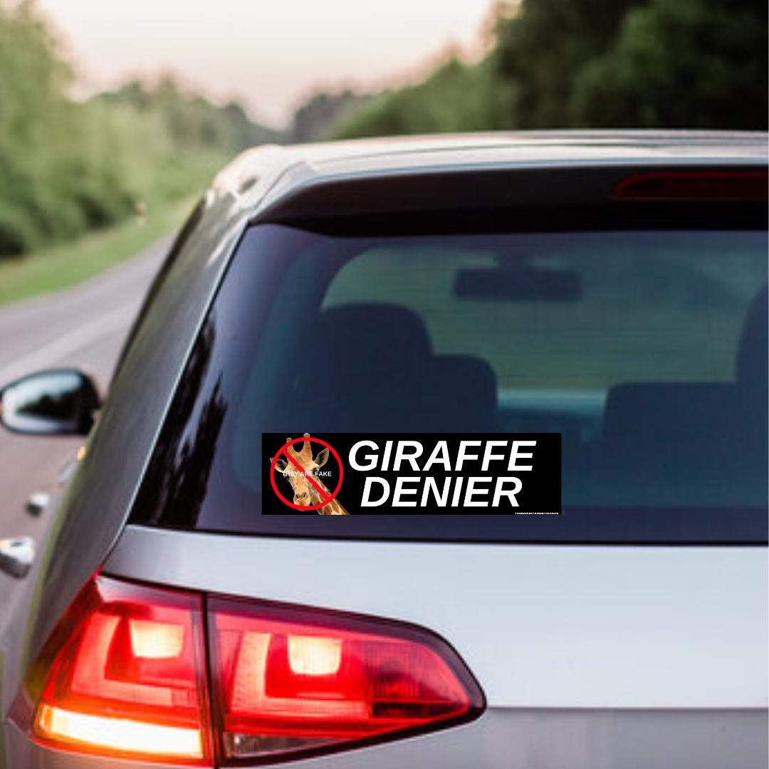 Giraffe DENIER (they are not FAKE) - frogmustard stickers