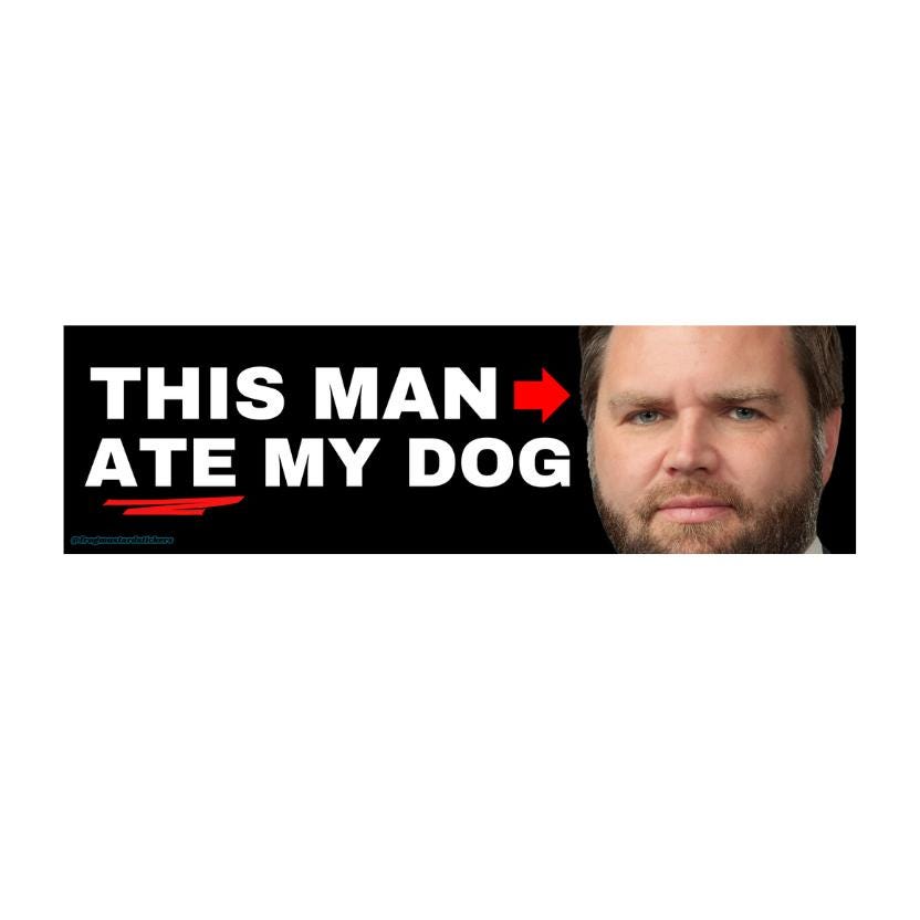 This man (JD Vance) Ate my DOG/CAT - frogmustard stickers