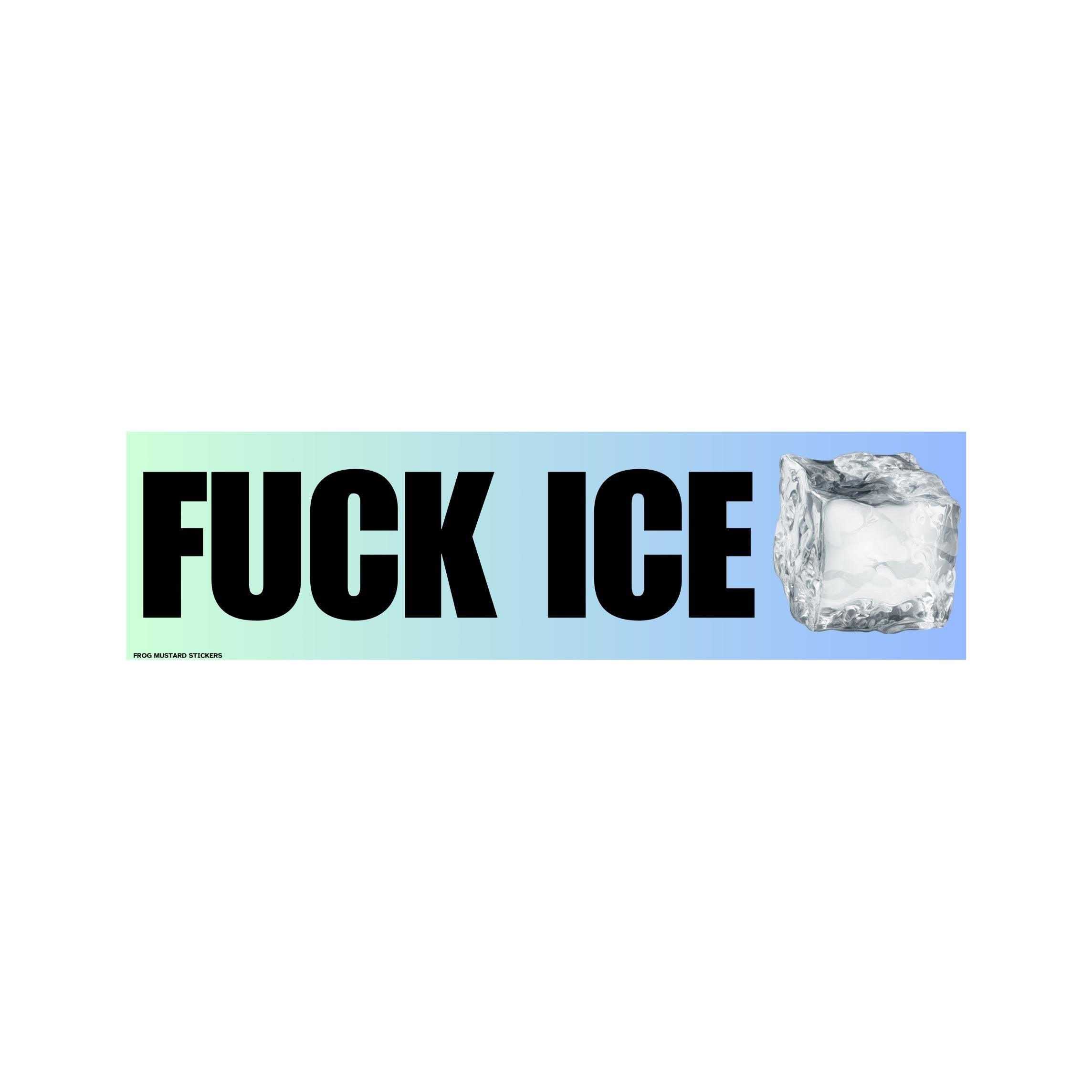 F*** ICE | Unhinged Political Decal | 8.5" x 2.5"| Bumper Car Sticker OR Magnet Premium Weather-proof Vinyl