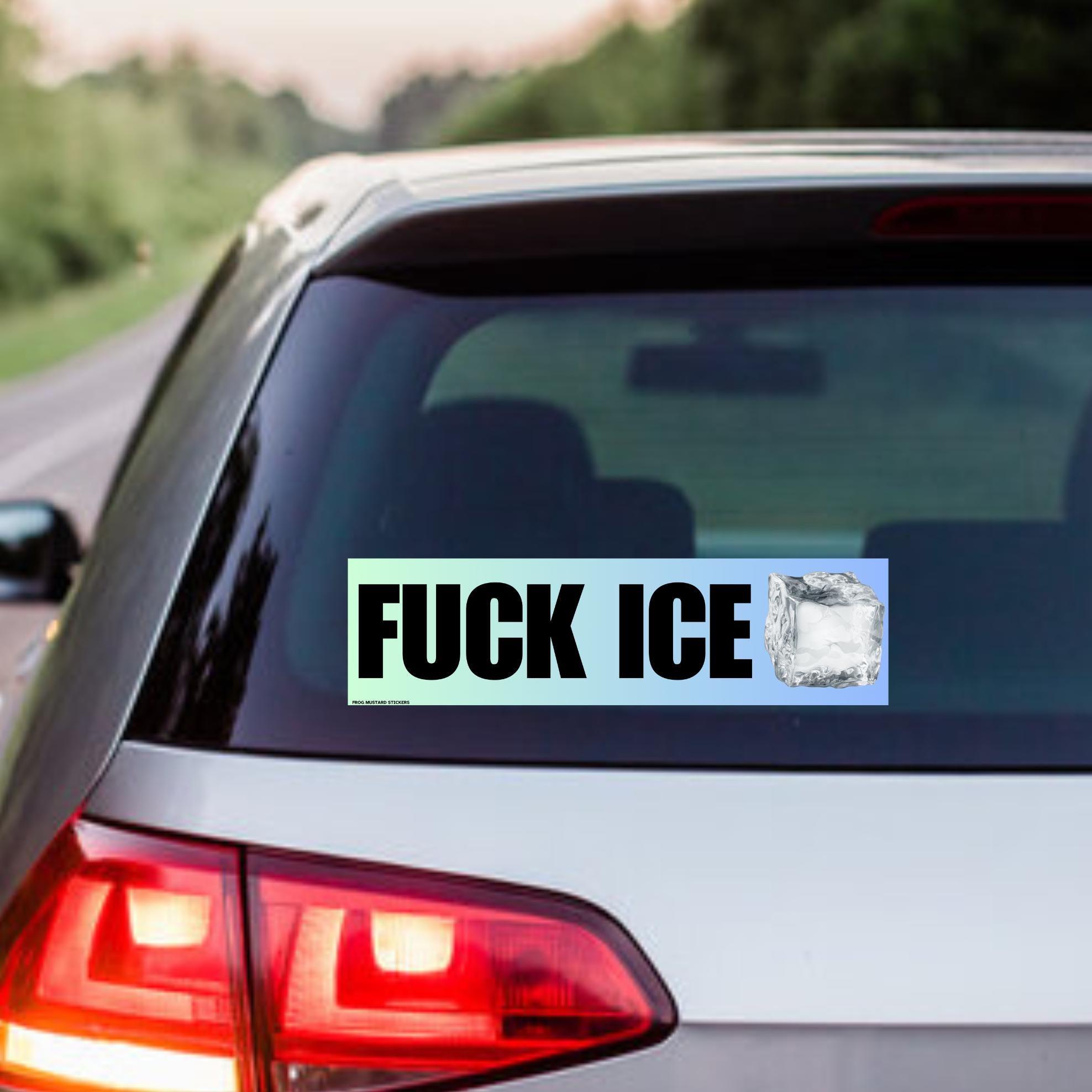 F*** ICE | Unhinged Political Decal | 8.5" x 2.5"| Bumper Car Sticker OR Magnet Premium Weather-proof Vinyl