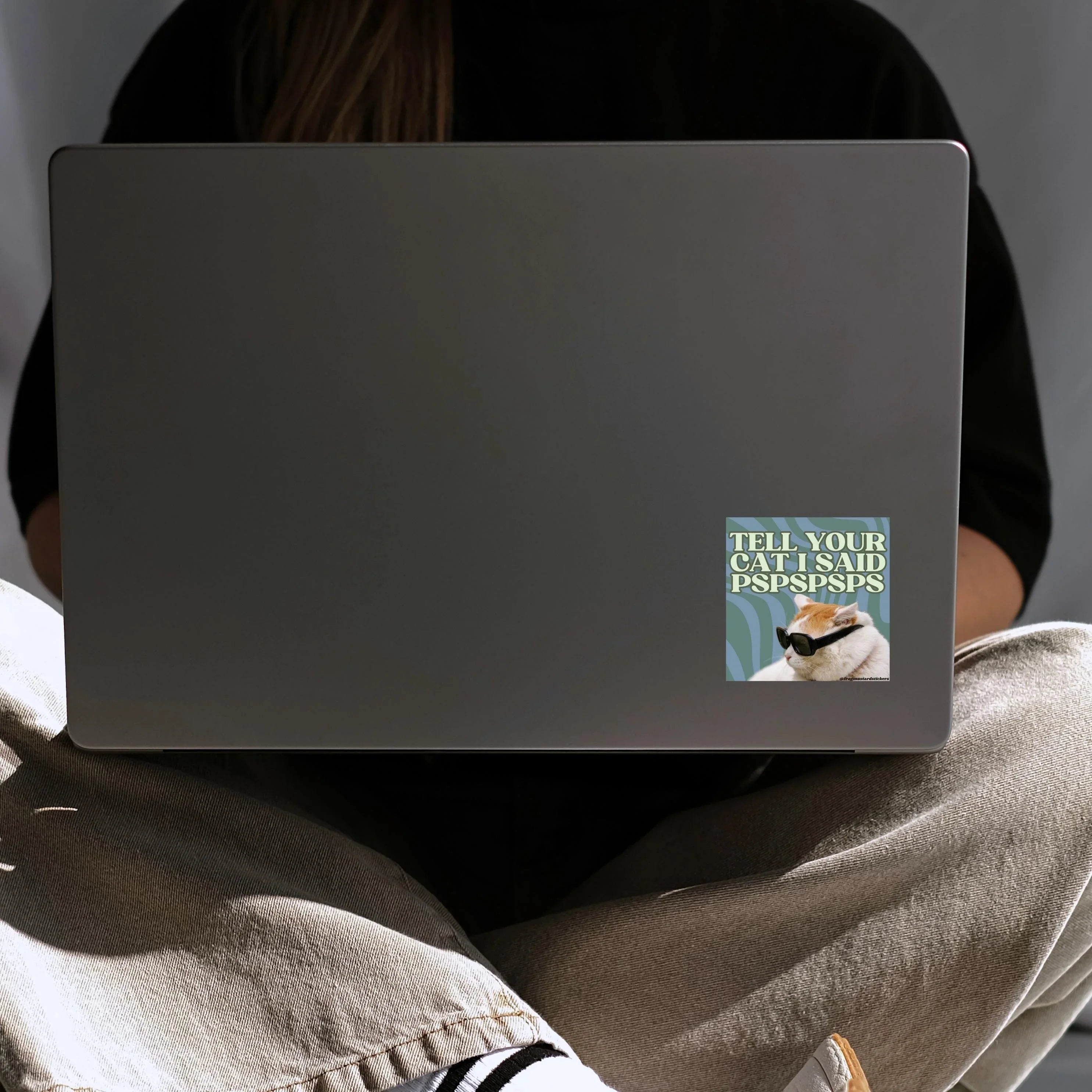 Tell Your Cat I Said Pspspsps Sticker | 3" x 3" | Cat Sticker | Kitty Cat | Meow | Decal Bumper Laptop Water Bottle Sticker