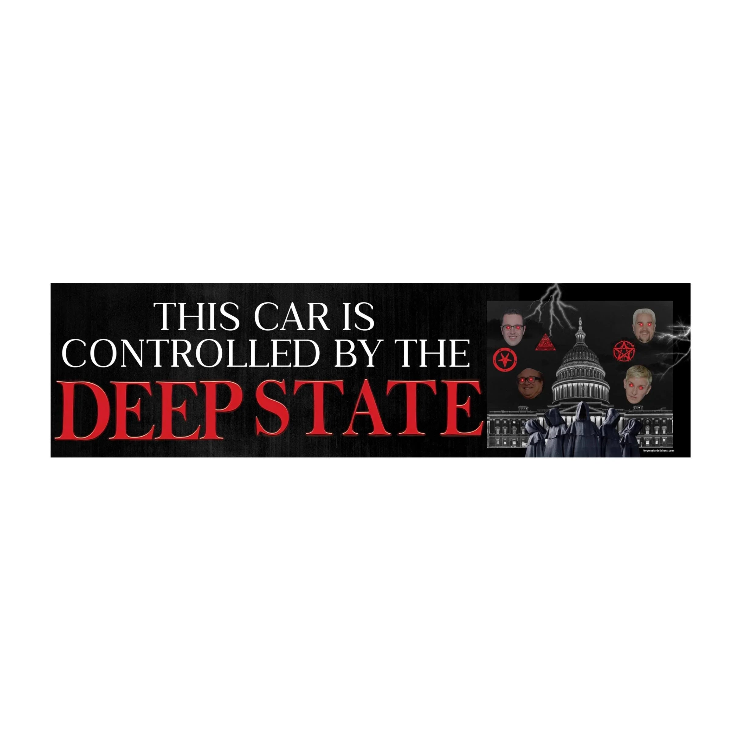 This Car is Controlled by the Deep State | Car Vehicle Bumper Sticker or Magnet | 8.5 x 2.5 Premium Weatherproof UV Proof Vinyl