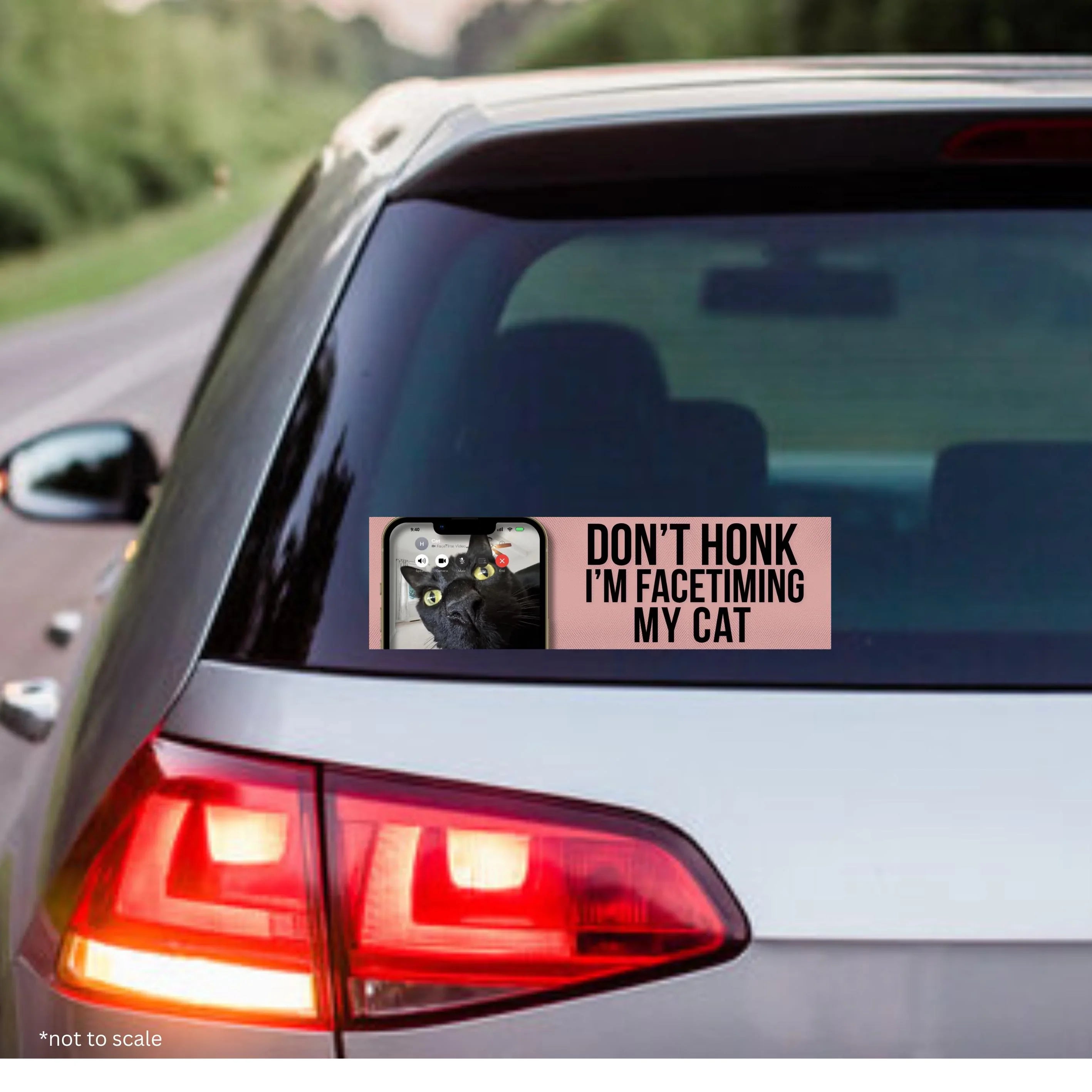 Don't Honk! I'm Facetiming My Cat - Bumper Sticker or Magnet | Funny Bumper Sticker | 8.5" x 2.5" | Premium Weather-proof Waterproof Vinyl