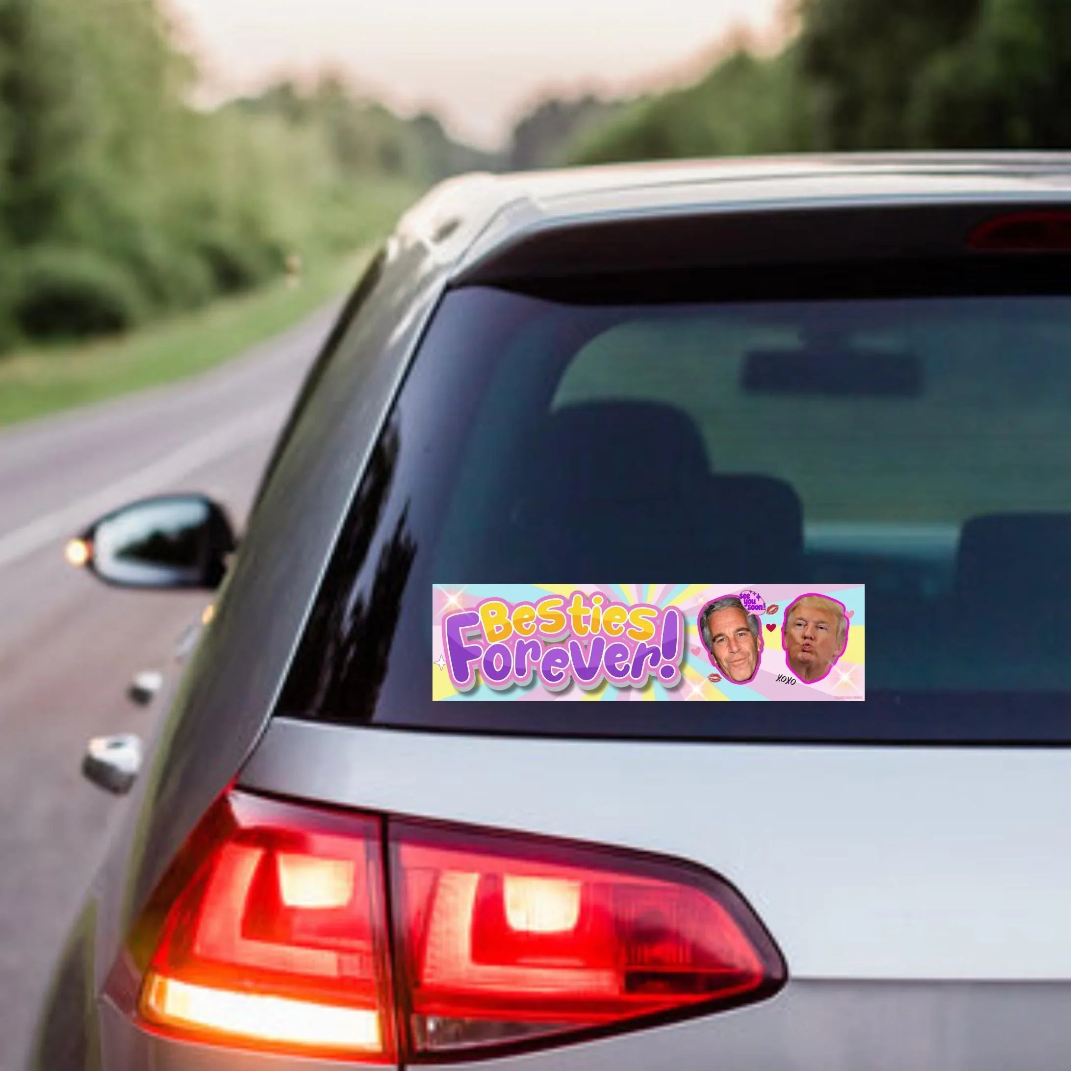 Besties Forever <3 Political Bumper Sticker OR Magnet | 8.5" x 2.5" Premium Weatherproof Vinyl