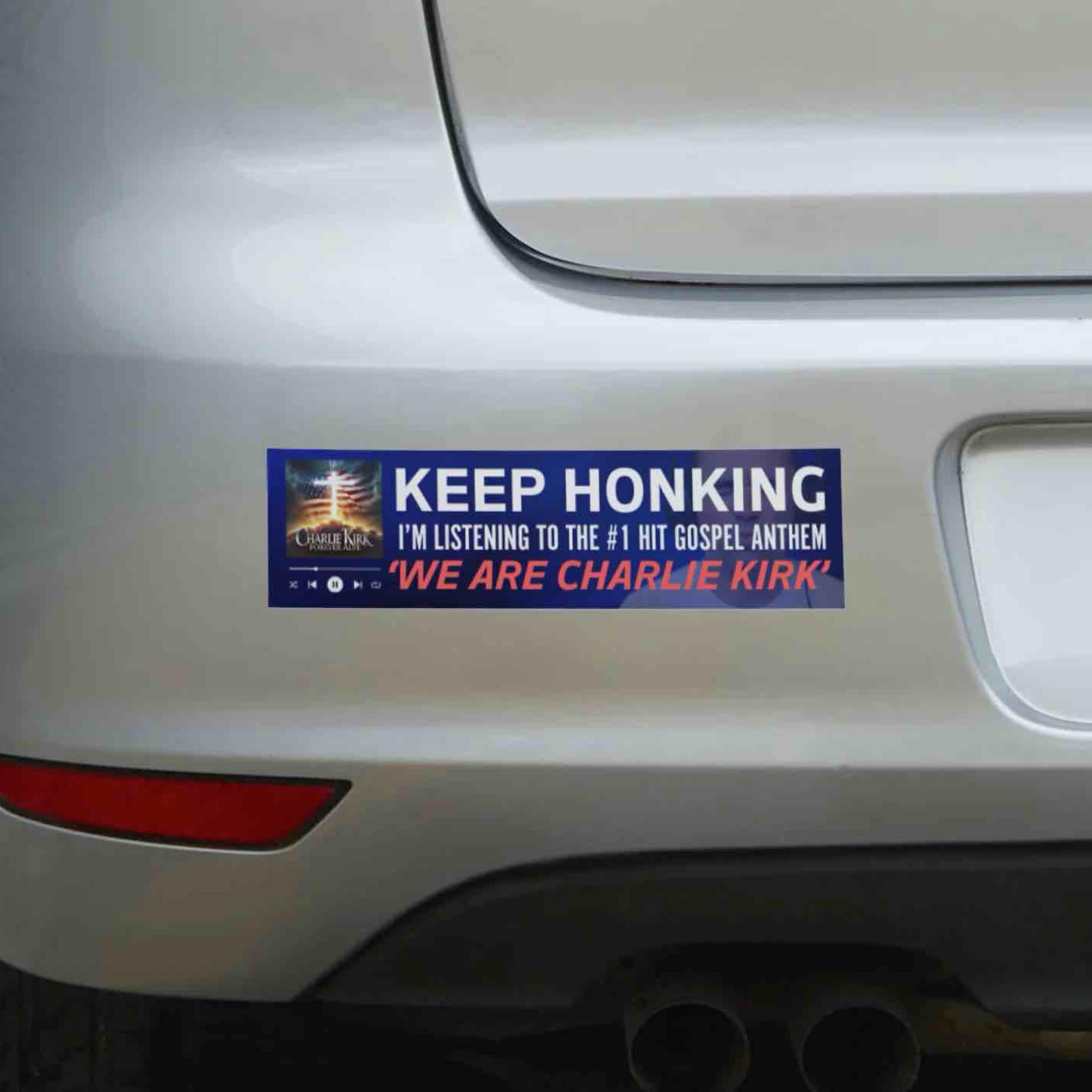 KEEP HONKING I'm listening to Gospel Bumper Sticker or Magnet Meme Vinyl Decal