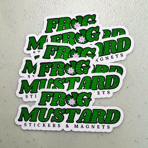 Frog Mustard Die Cut Vinyl Sticker 5-Pack (4")