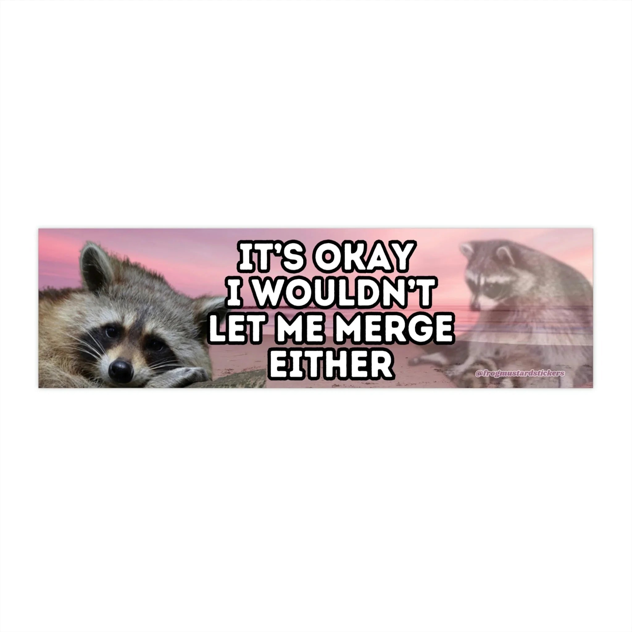 It's Okay, I Wouldn't Let Me Merge Either - Frog Mustard Stickers