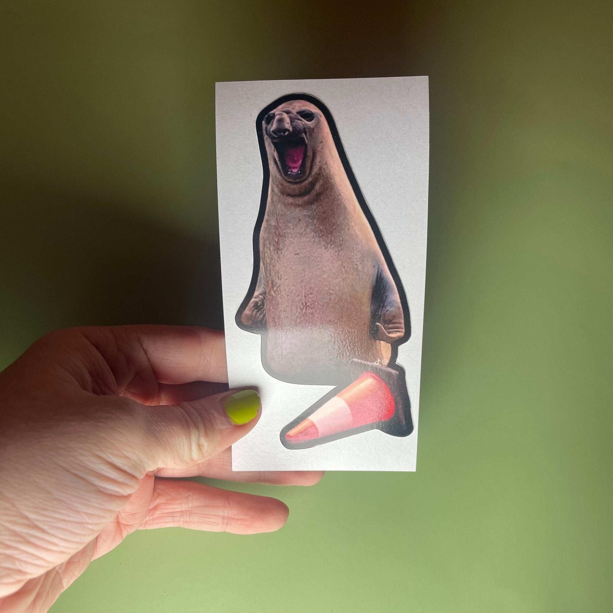 Neil the Seal Die Cut Sticker or Magnet 6" x 2” - Frog Mustard Stickers
