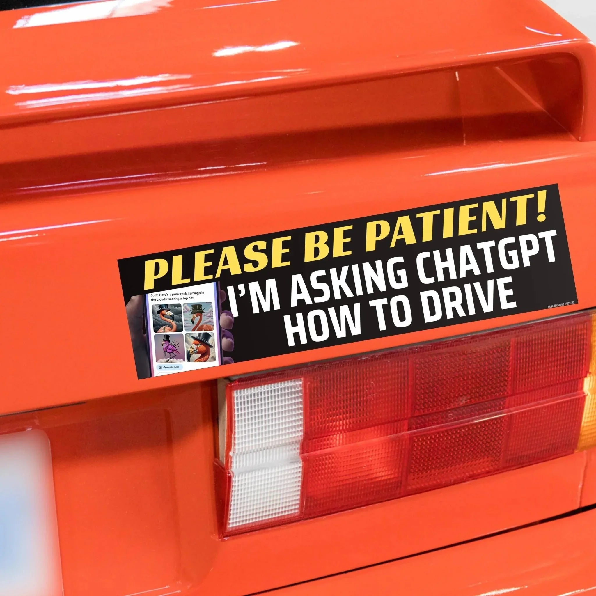 Please Be Patient! I'm Asking ChatGPT How to Drive - Frog Mustard Stickers