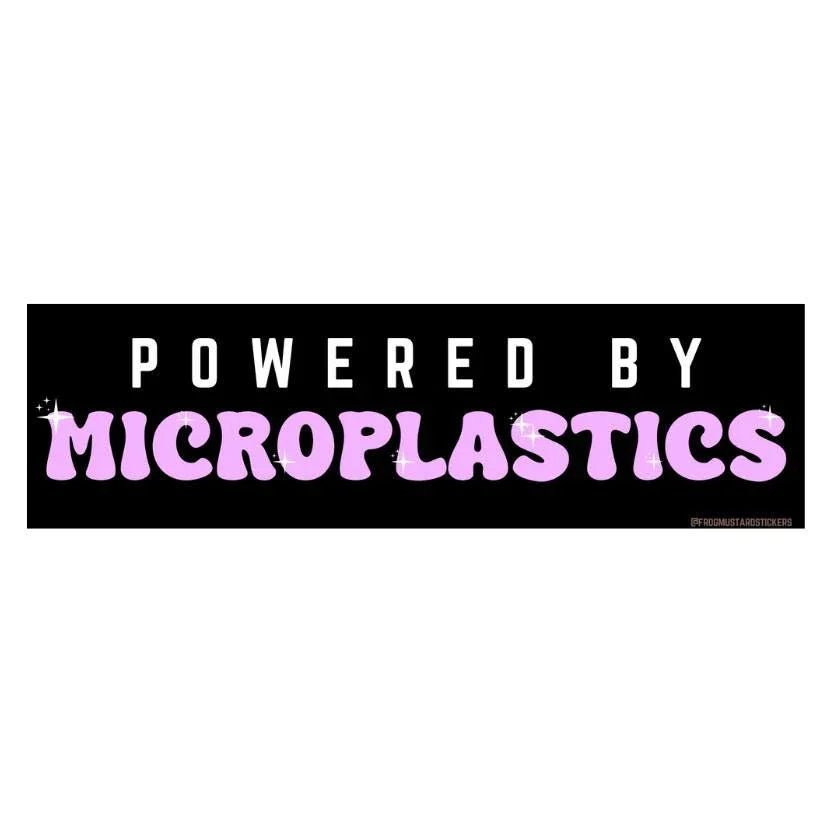 Powered by Microplastics - Frog Mustard Stickers