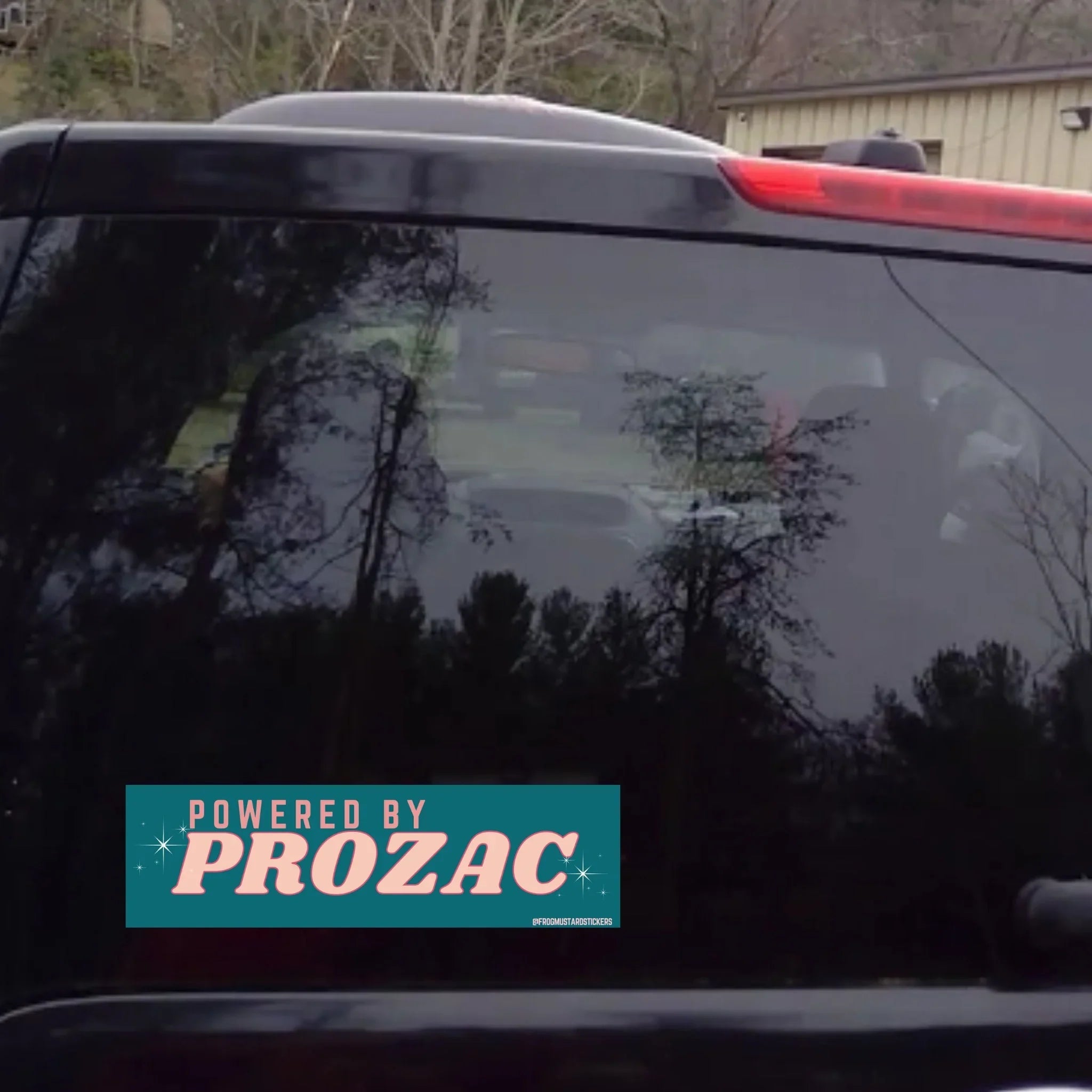 Powered by Prozac - Frog Mustard Stickers